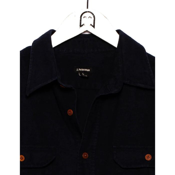 J Peterman Vintage J.Peterman Flannel Shirt Basic Look Navy Grailed