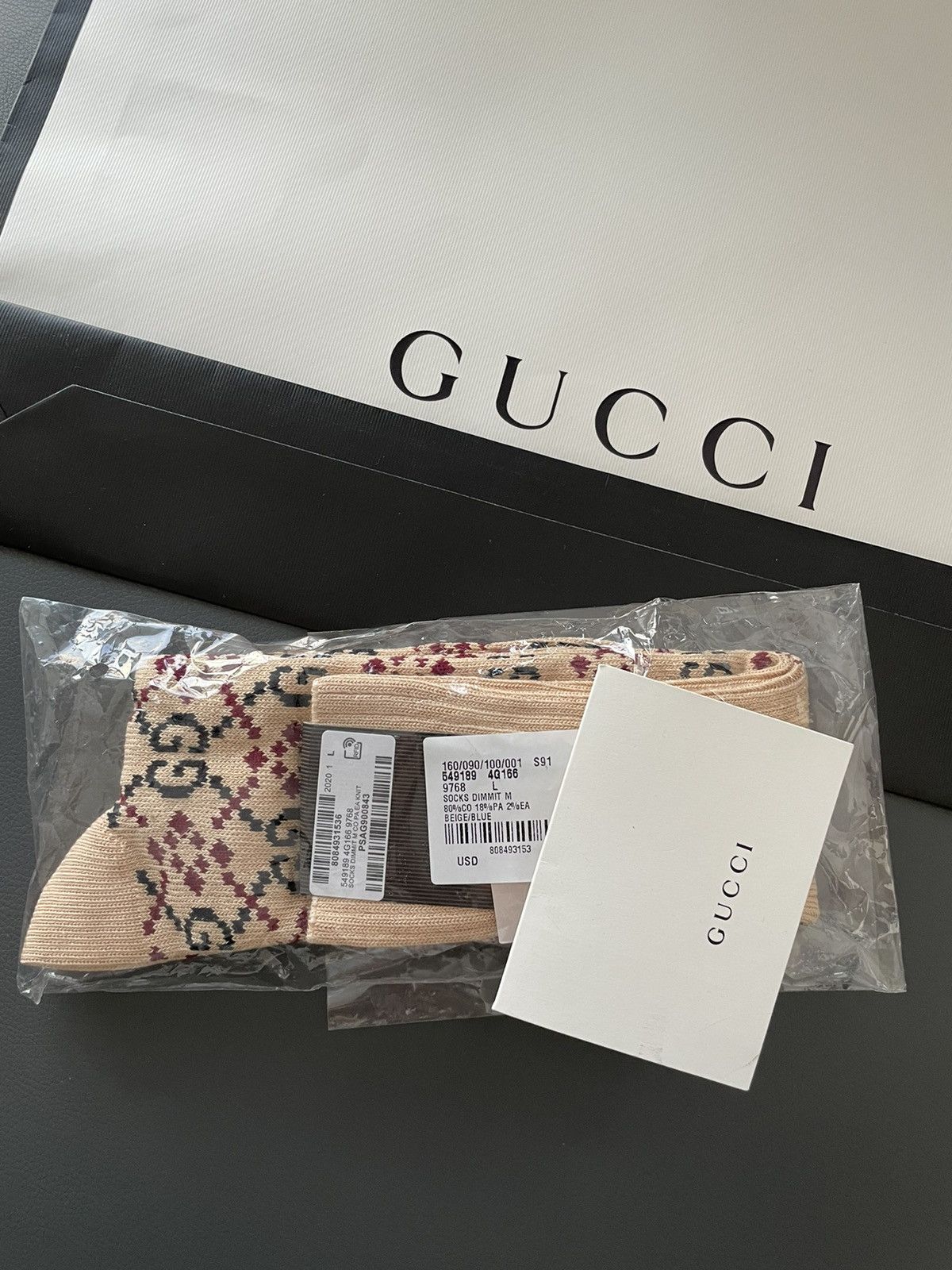 Gucci Super Runway Gucci Monogram Socks Brand New Rare Size ONE SIZE - 10 Thumbnail