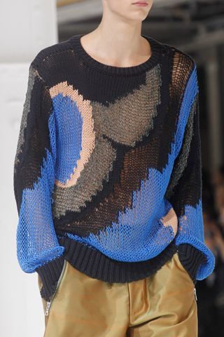 Dries Van Noten 2013 Spring Multi Color Crochet Knit Sweater