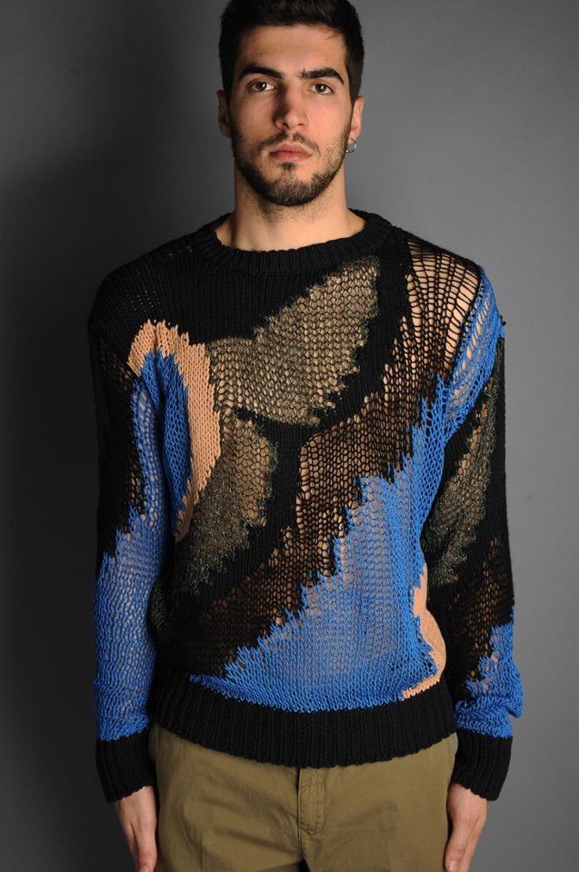 Dries Van Noten Dries Van Noten 2013 Spring Multi Color Crochet Knit Sweater Size US M / EU 48-50 / 2 - 3 Thumbnail