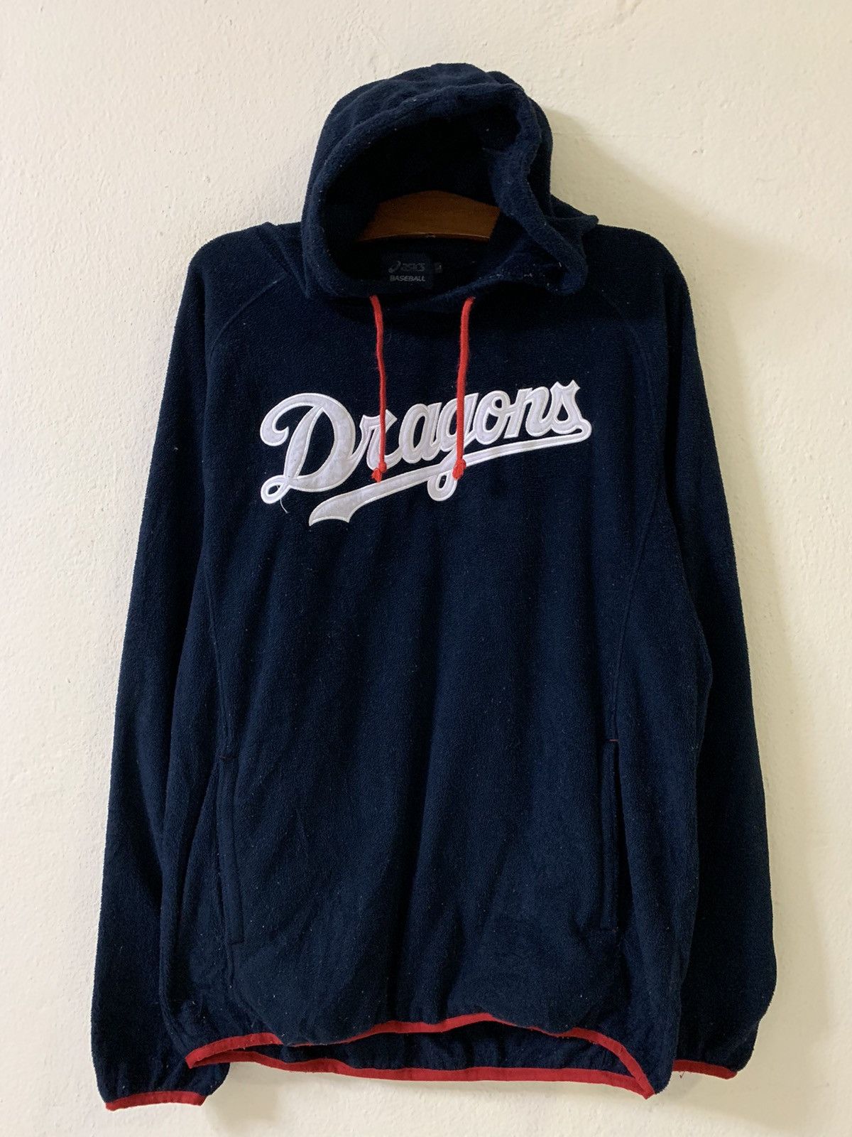 image of Asics Baseball Dragons Hoodie in Blue, Men's (Size Large)
