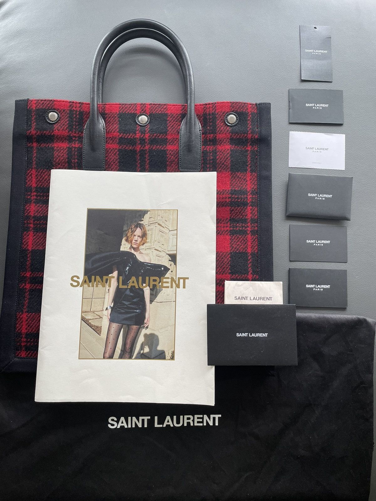 Hedi Slimane × Saint Laurent Paris × Yves Saint Laurent Limited Edition Runway Rive Gauche Saint Laurent Tote Bag Size ONE SIZE - 1 Thumbnail