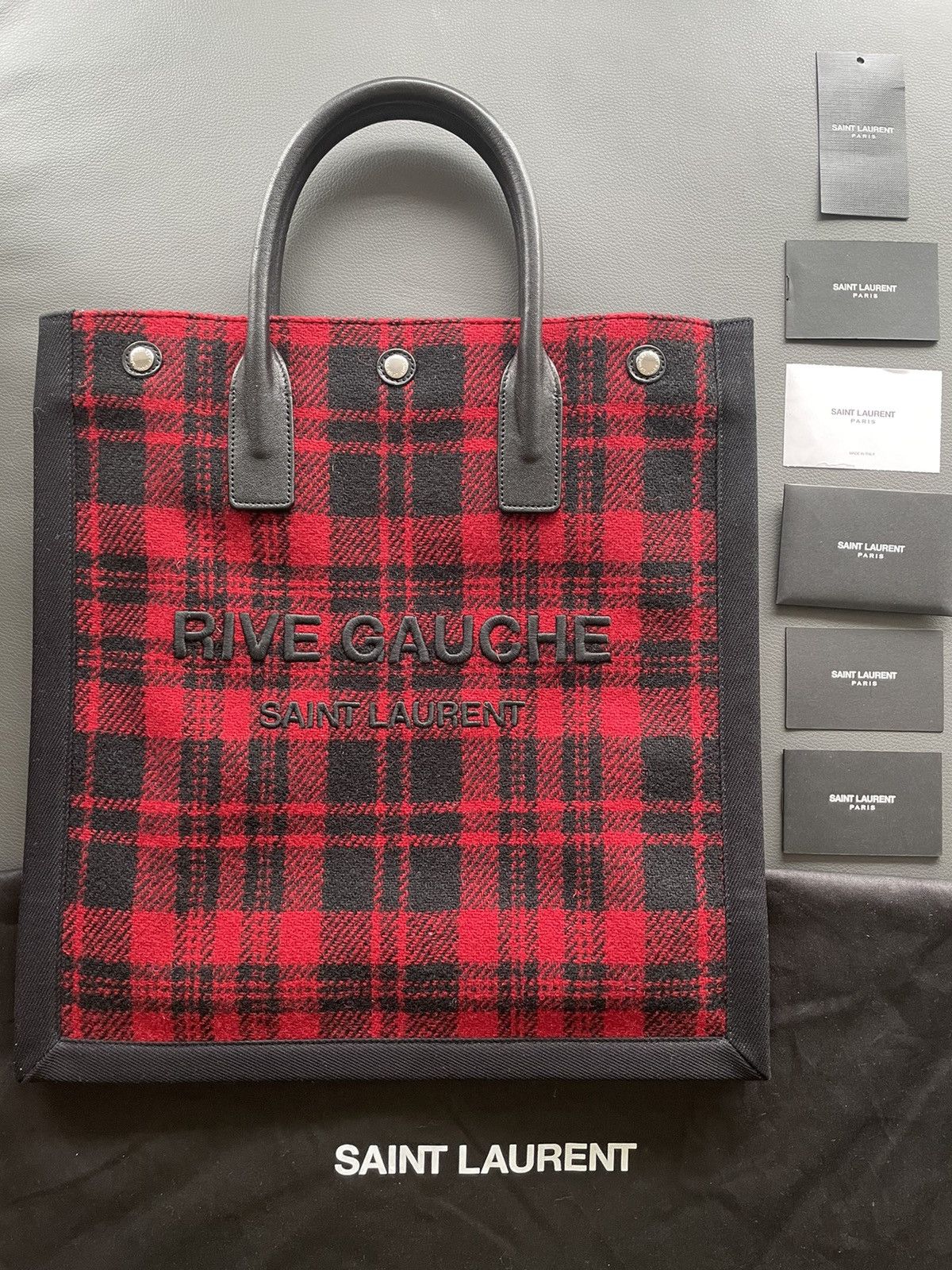 Hedi Slimane × Saint Laurent Paris × Yves Saint Laurent Limited Edition Runway Rive Gauche Saint Laurent Tote Bag Size ONE SIZE - 3 Thumbnail