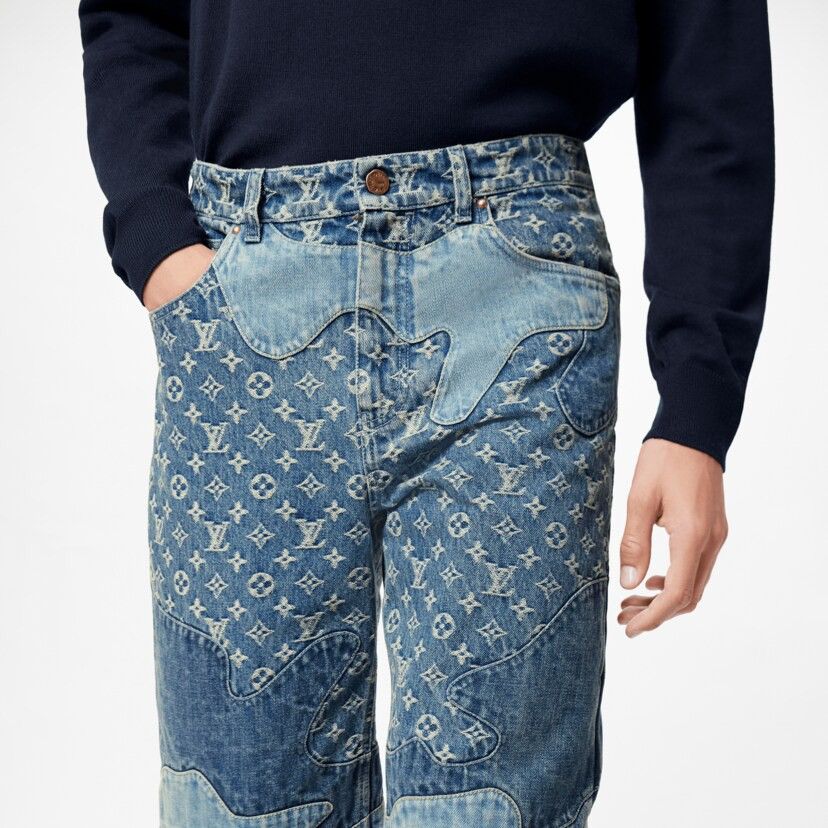 infrastruktur købe klap Louis Vuitton Louis Vuitton Monogram Jeans Patchwork | Grailed