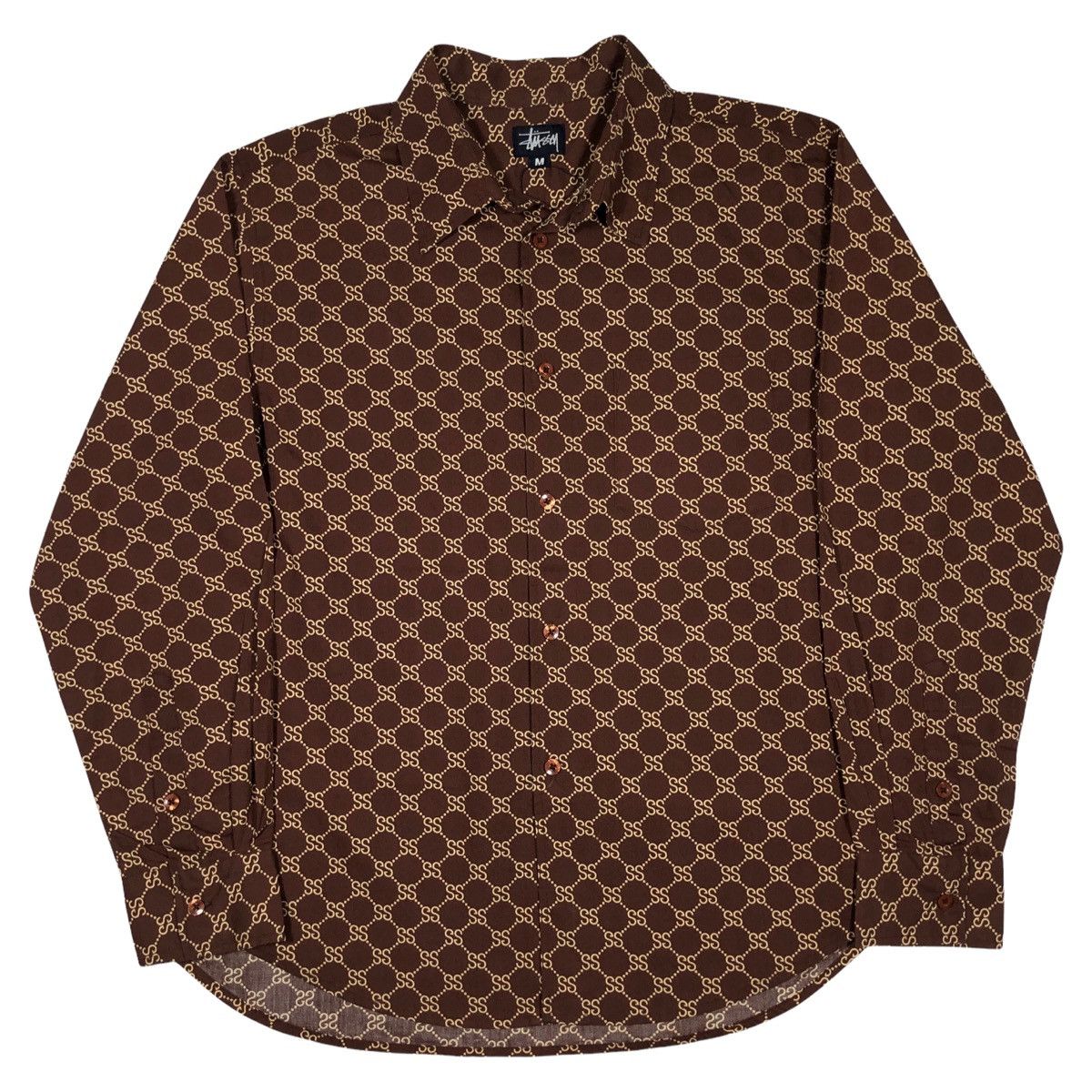 90'S OLD STUSSY GUCCI MONOGRAM PATTERN B/D COTTON SHIRTS