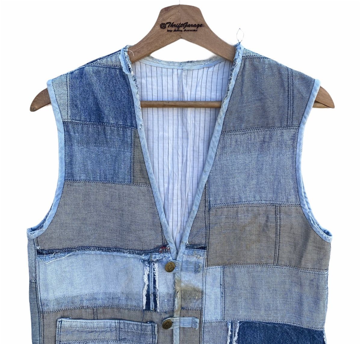 Vintage Rare Custom Patchwork Denim Vest Size US S / EU 44-46 / 1 - 2 Thumbnail