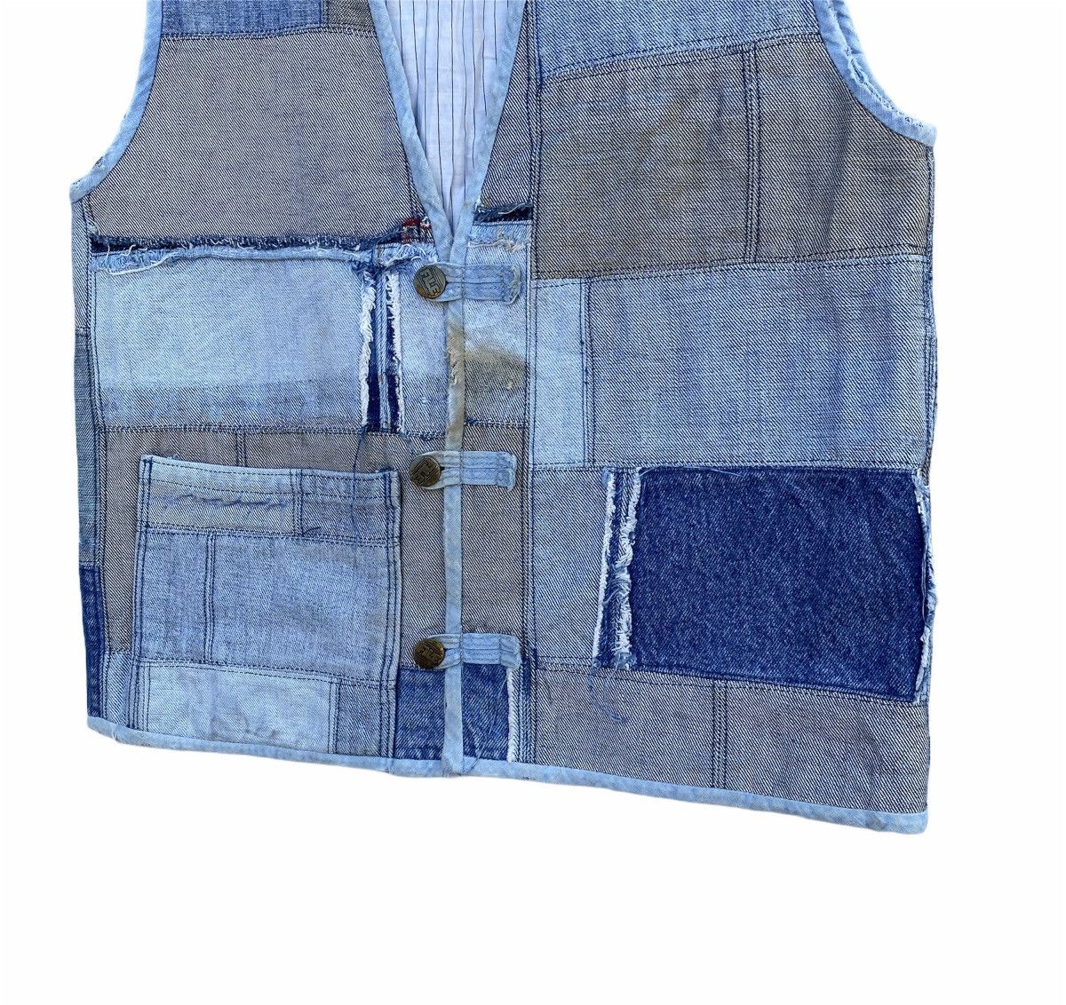 Vintage Rare Custom Patchwork Denim Vest Size US S / EU 44-46 / 1 - 4 Thumbnail