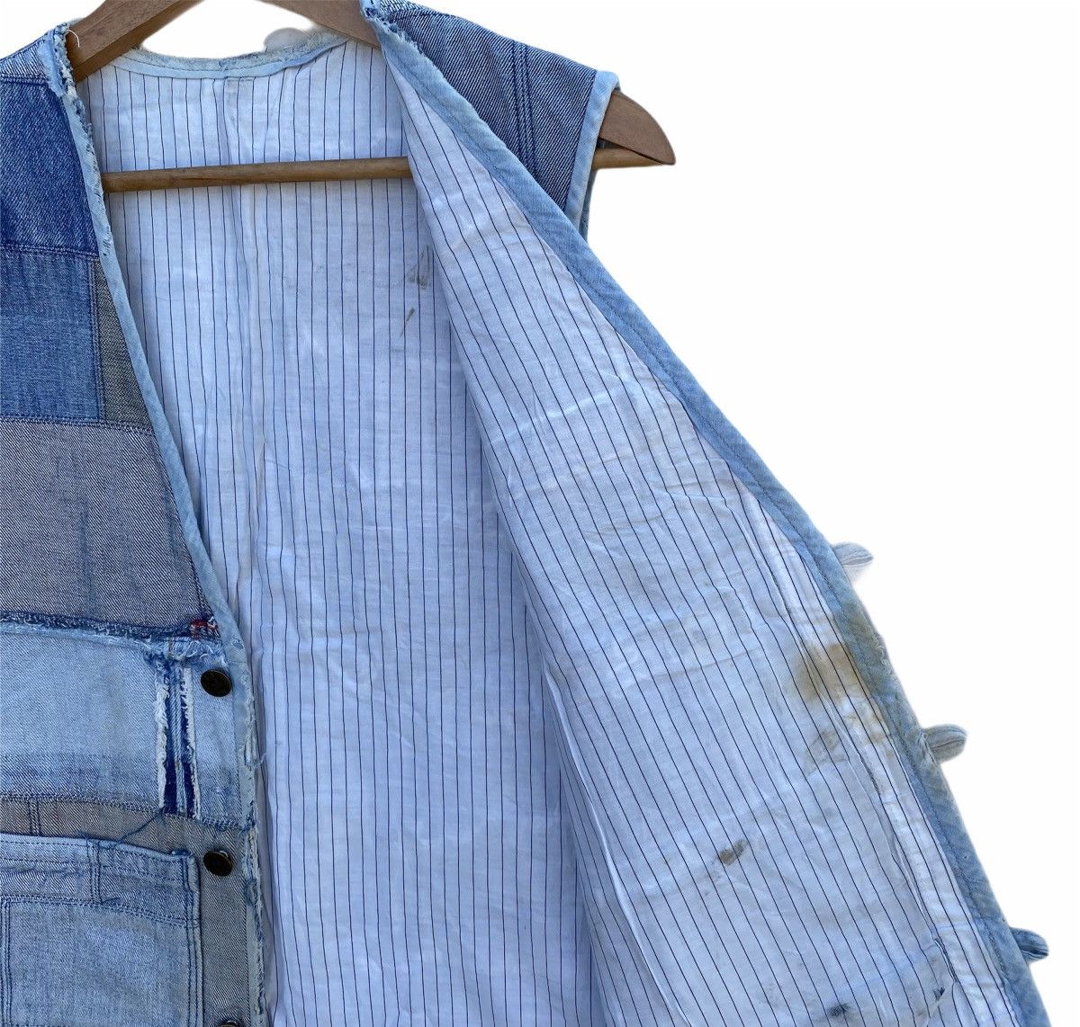 Vintage Rare Custom Patchwork Denim Vest Size US S / EU 44-46 / 1 - 6 Thumbnail