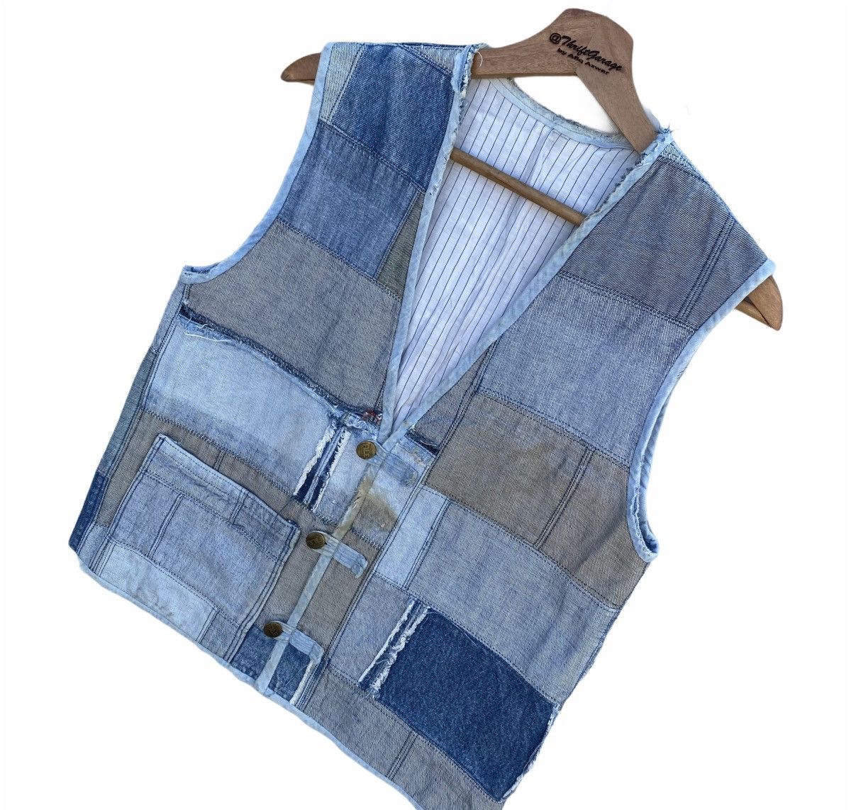 Vintage Rare Custom Patchwork Denim Vest Size US S / EU 44-46 / 1 - 3 Thumbnail