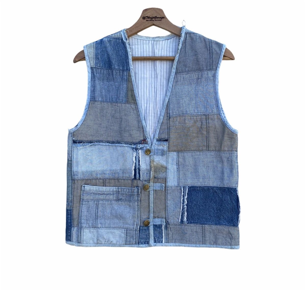 Vintage Rare Custom Patchwork Denim Vest Size US S / EU 44-46 / 1 - 1 Thumbnail