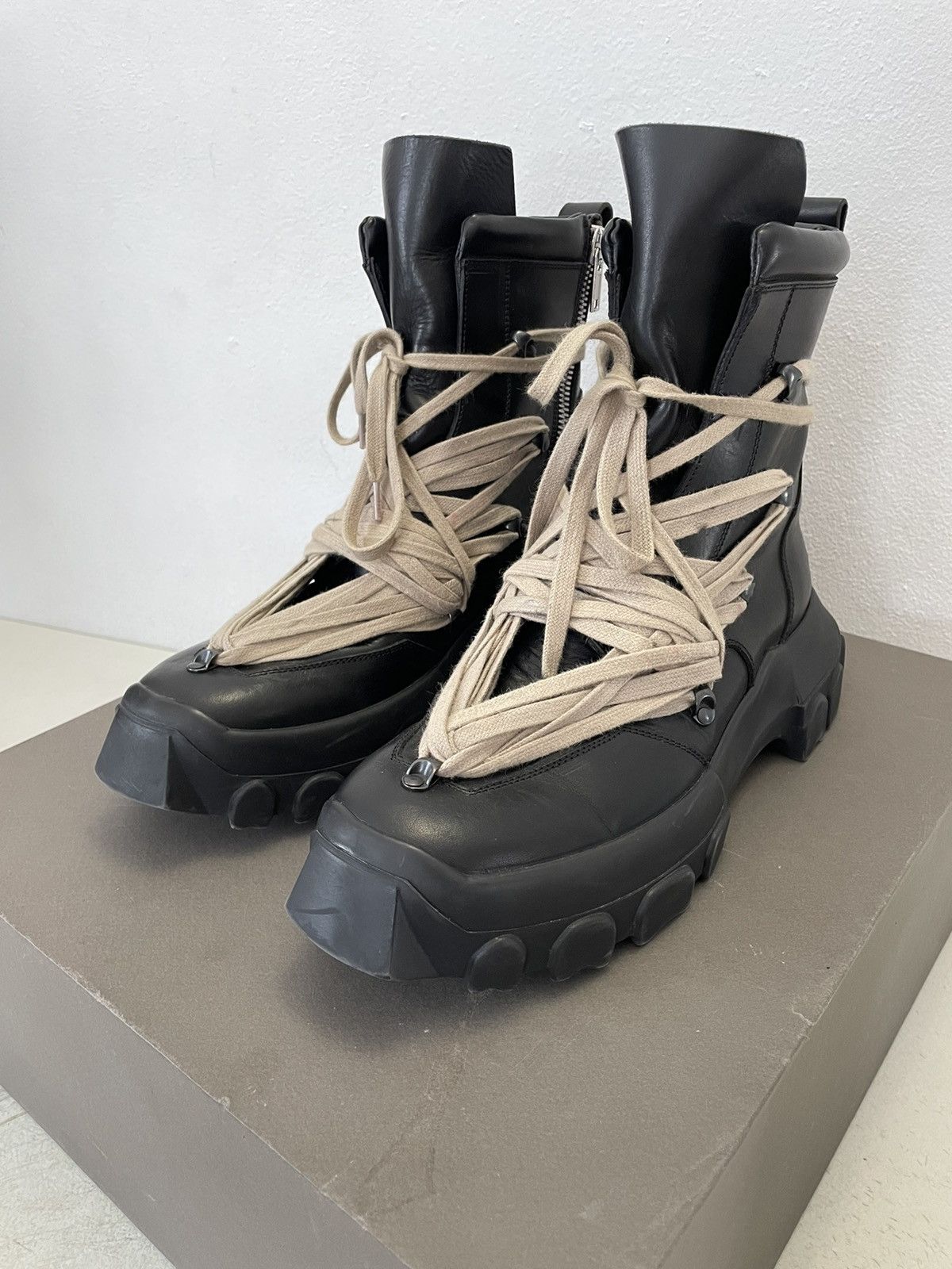 Rick Owens Rick Owens Megalace Hexgram tractor boots | Grailed