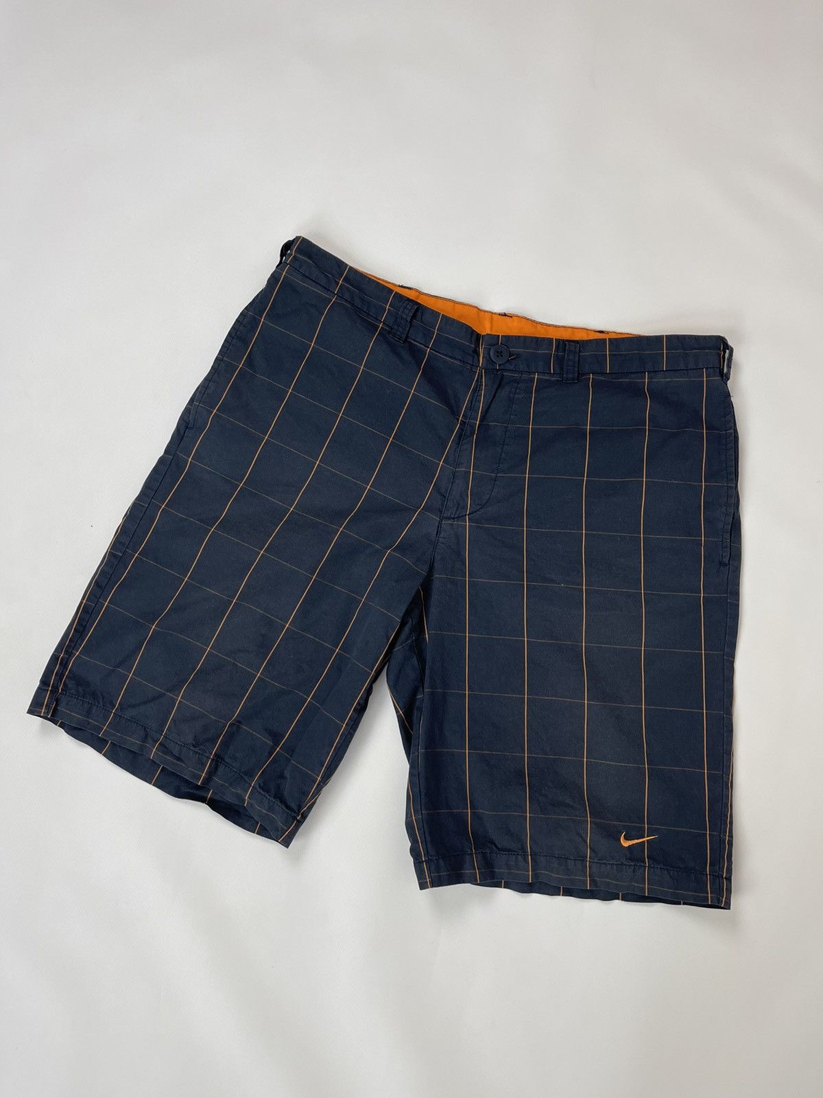 Nike Nike vintage y2k checkered navy chino shorts swoosh logo Size US 34 / EU 50 - 1 Thumbnail
