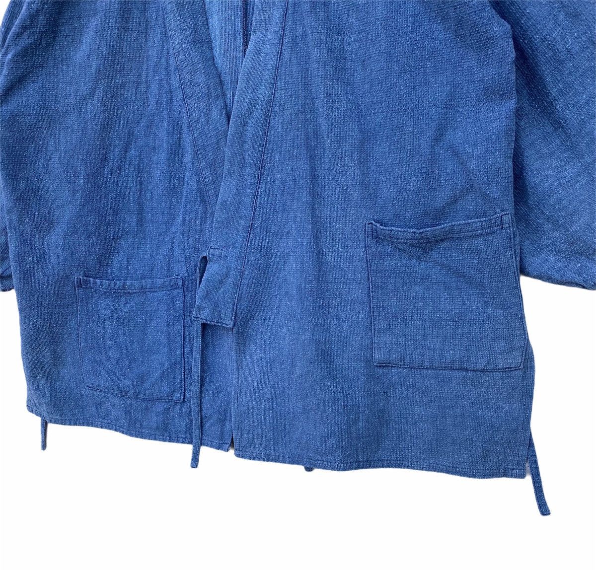 Japanese Brand Vtg Haori Noragi Hanten Bota Ori Indigo Wrap Kimono Jalan Size US L / EU 52-54 / 3 - 4 Thumbnail