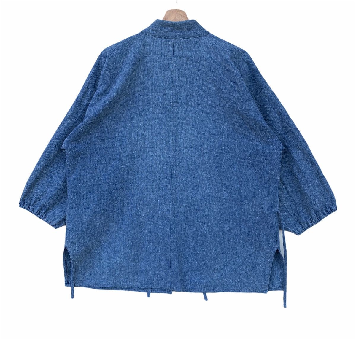 Japanese Brand Vtg Haori Noragi Hanten Bota Ori Indigo Wrap Kimono Jalan Size US L / EU 52-54 / 3 - 6 Thumbnail