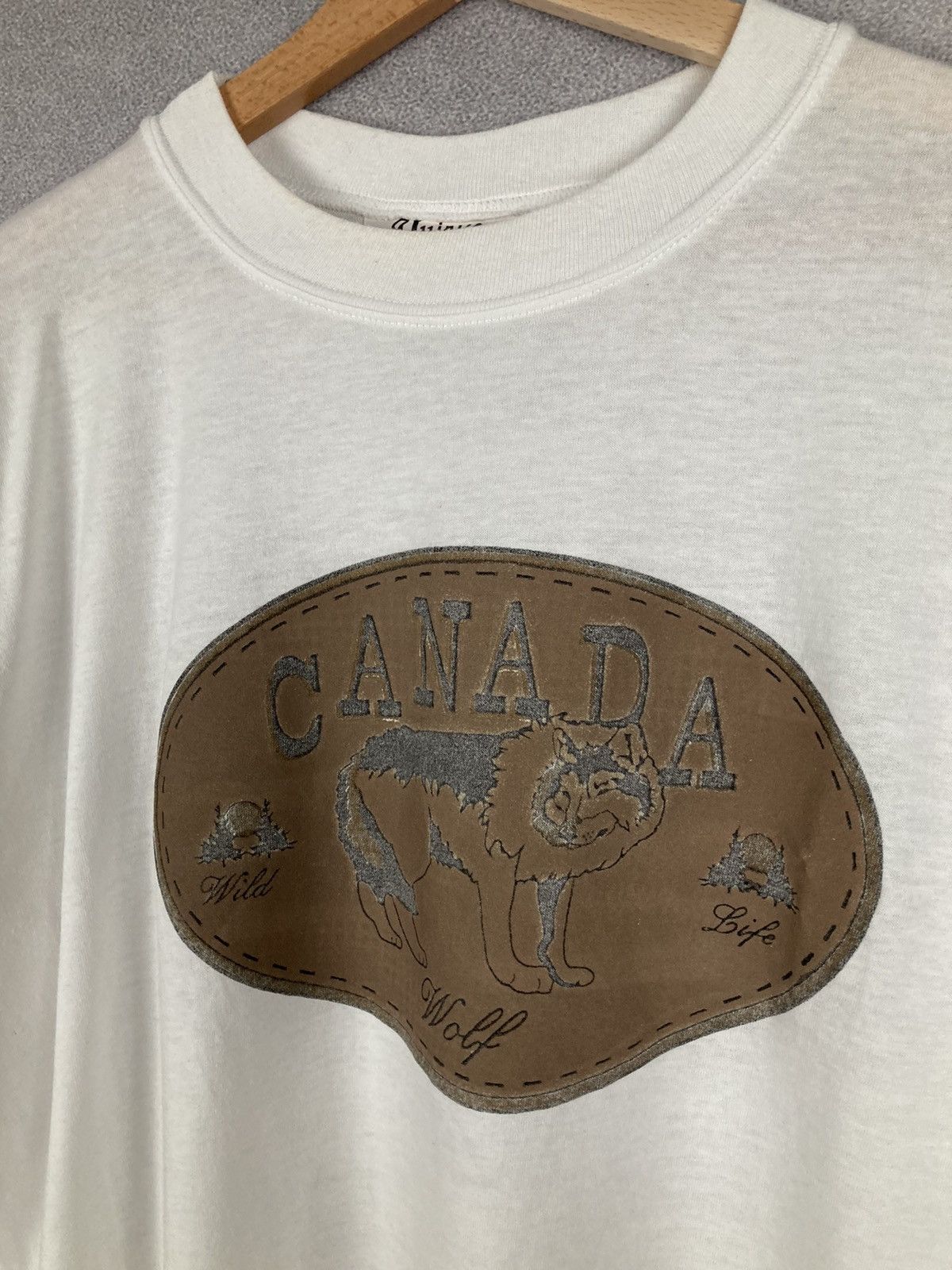 Vintage Vintage Canada Animal Wolf Tee 90s 80s Single Stitch Size US XL / EU 56 / 4 - 3 Thumbnail