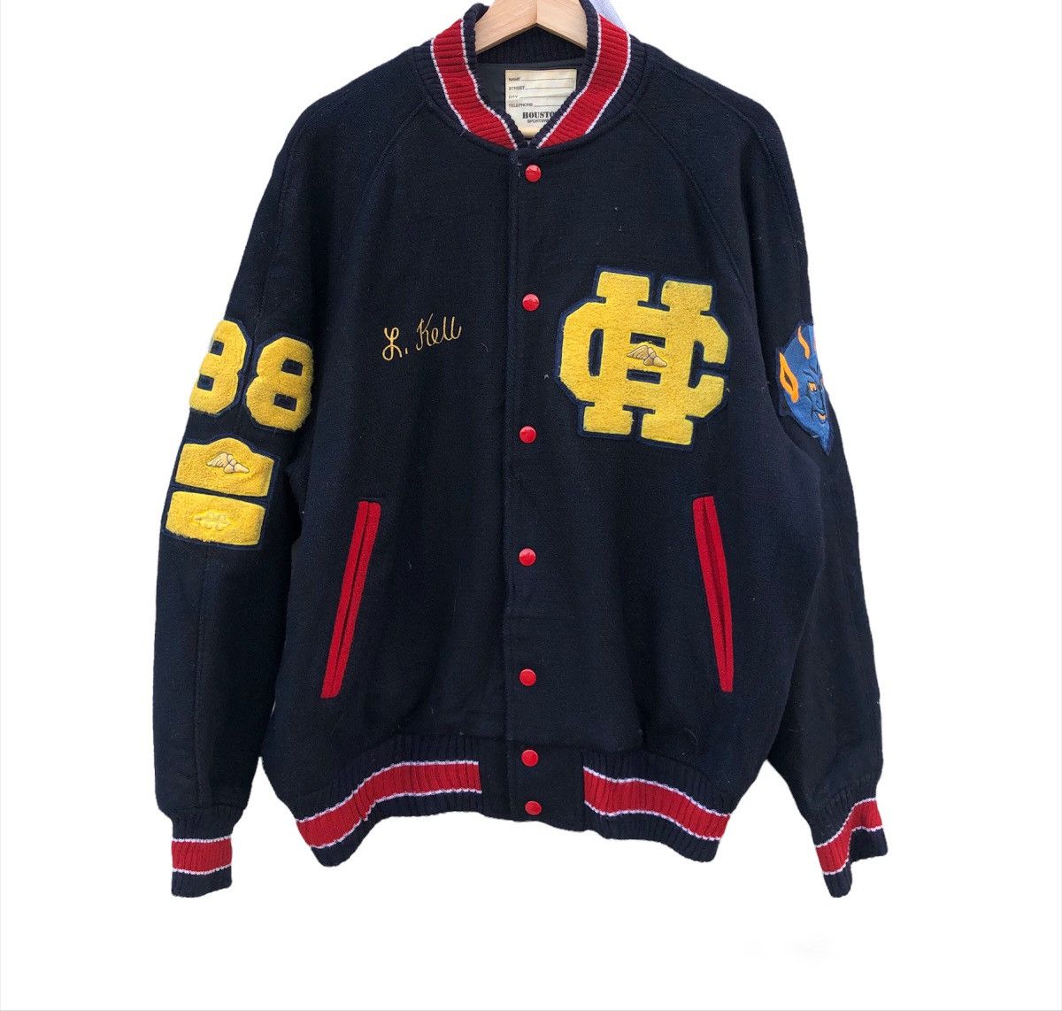 MLB Vintage MLB Houston Wool Mohair Varsity Jacket MLB Jacket Size US L / EU 52-54 / 3 - 1 Thumbnail