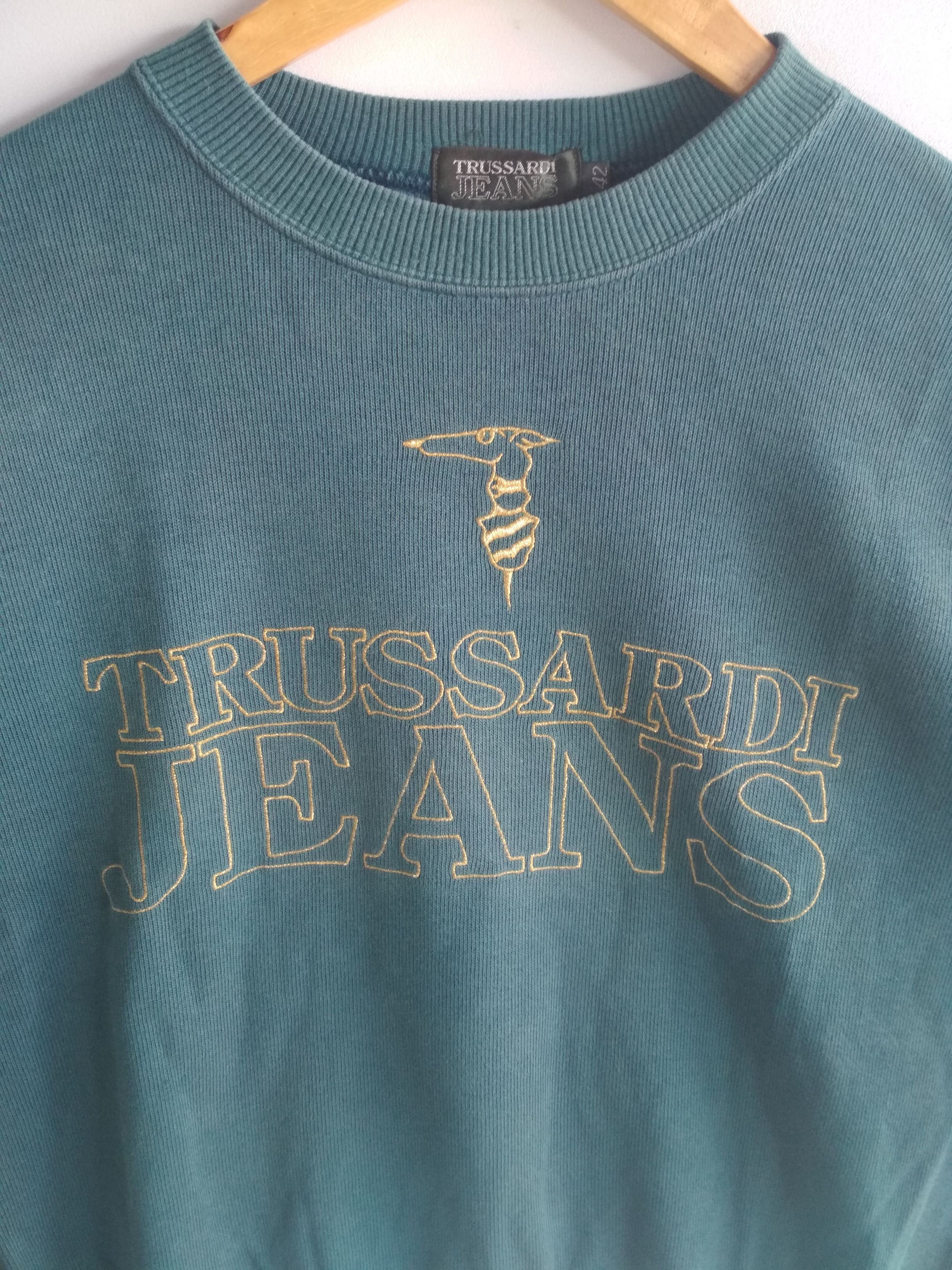 Trussardi TRUSSARDI JEANS EMBROIDERED SPELL OUT LOGO ITALY SWEATSHIRT Size US XL / EU 56 / 4 - 2 Thumbnail
