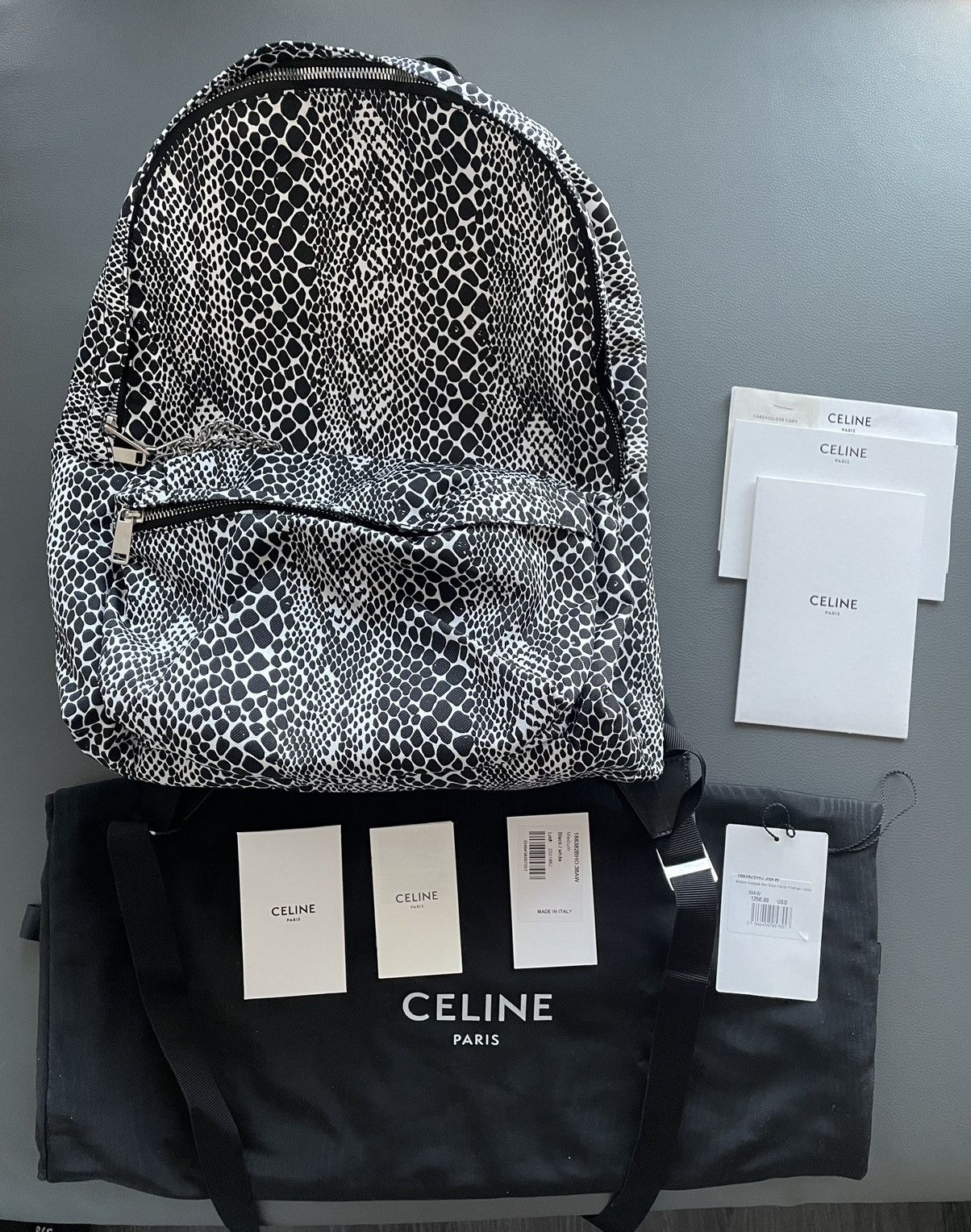 Celine × Hedi Slimane Rare $1,500 Brand NEW Super Runway Python Print Backpack Bag Size ONE SIZE - 1 Thumbnail