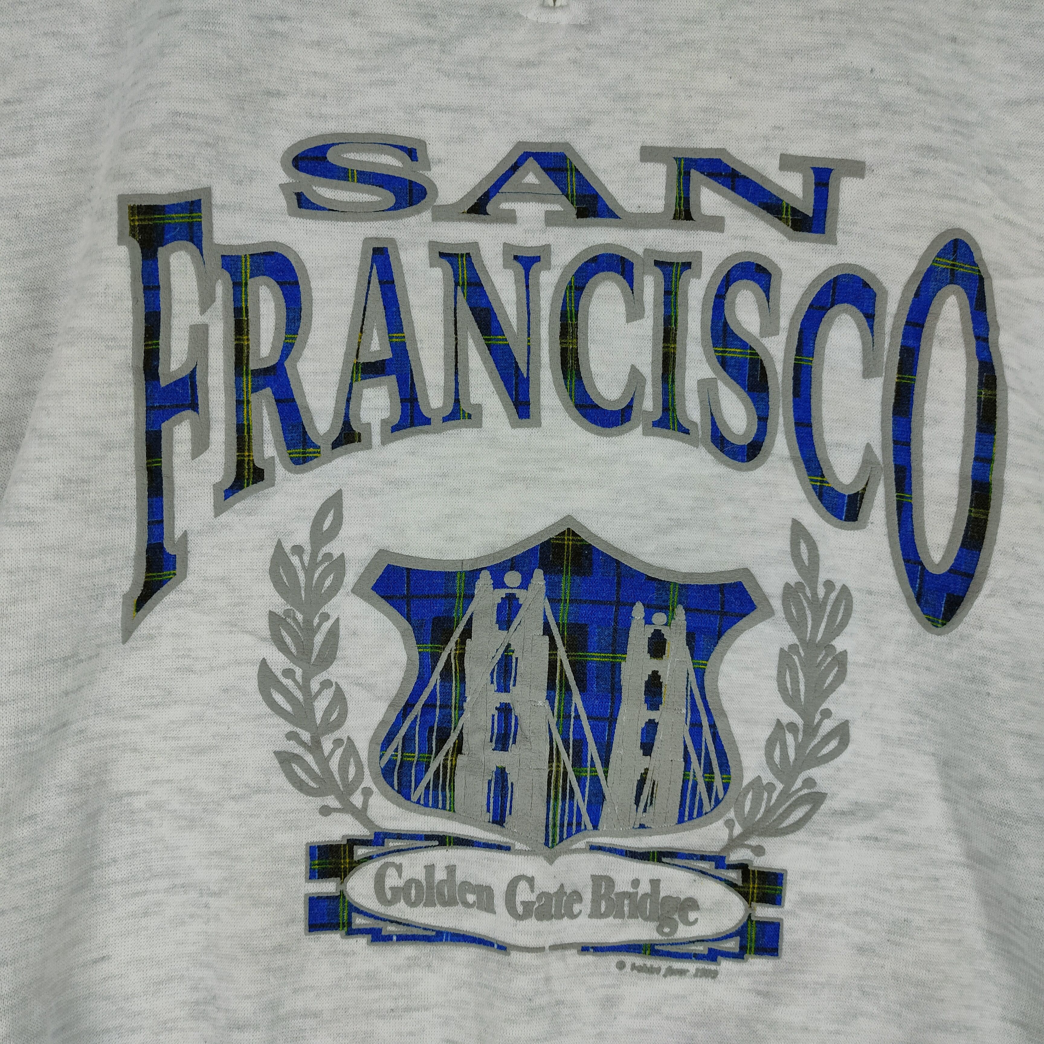 Vintage Vintage 1993 SAN FRANCISCO Spellout Neck Zipper Sweatshirt Size US XL / EU 56 / 4 - 3 Thumbnail