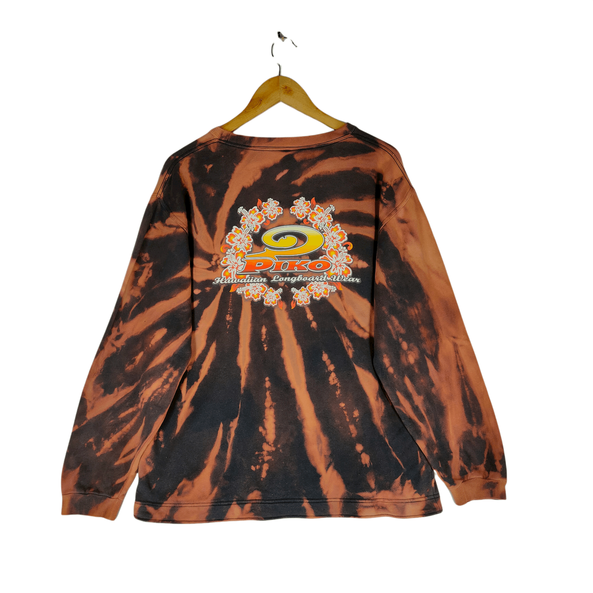 Vintage Vintage BLEACH WASH PIKO HAWAIIAN Surfing Sweatshirt Size US L / EU 52-54 / 3 - 1 Thumbnail