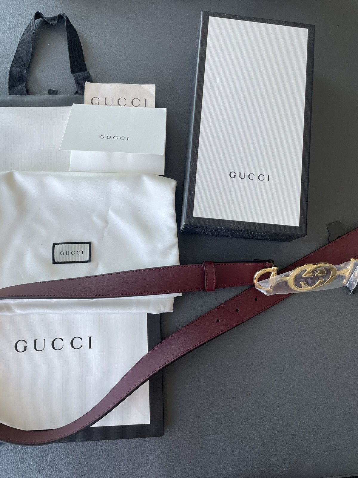 Gucci Rare Super Runway Gucci Logo Leather Belt Brand New Size ONE SIZE - 15 Thumbnail