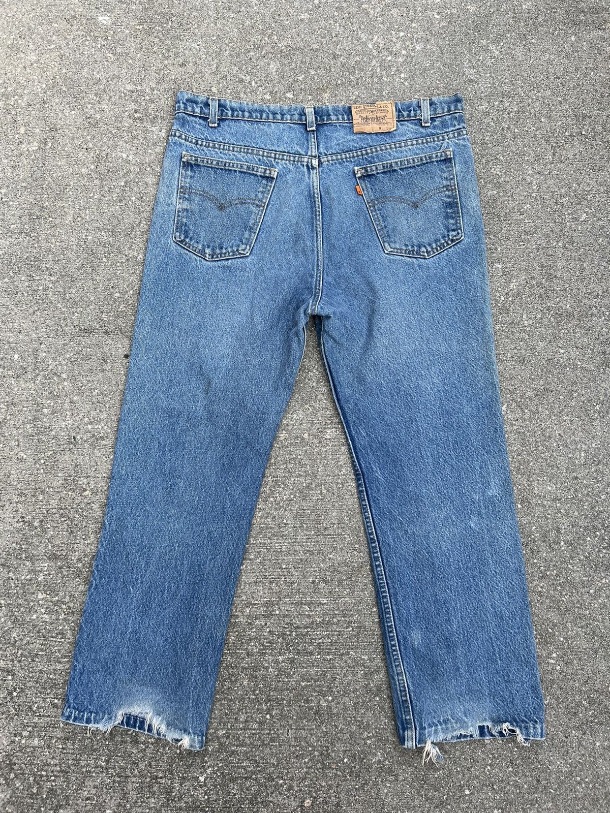 Levi's Vintage 80s Levi’s 517 Orange Tab Denim Trashed Jeans Size US 38 / EU 54 - 5 Thumbnail