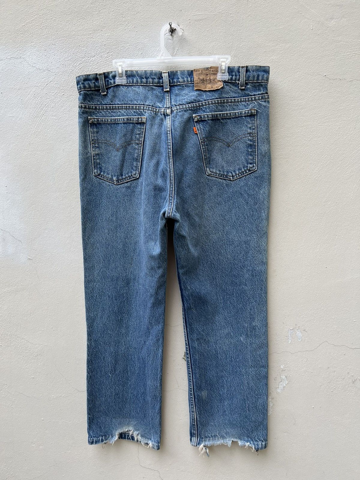 Levi's Vintage 80s Levi’s 517 Orange Tab Denim Trashed Jeans Size US 38 / EU 54 - 12 Thumbnail