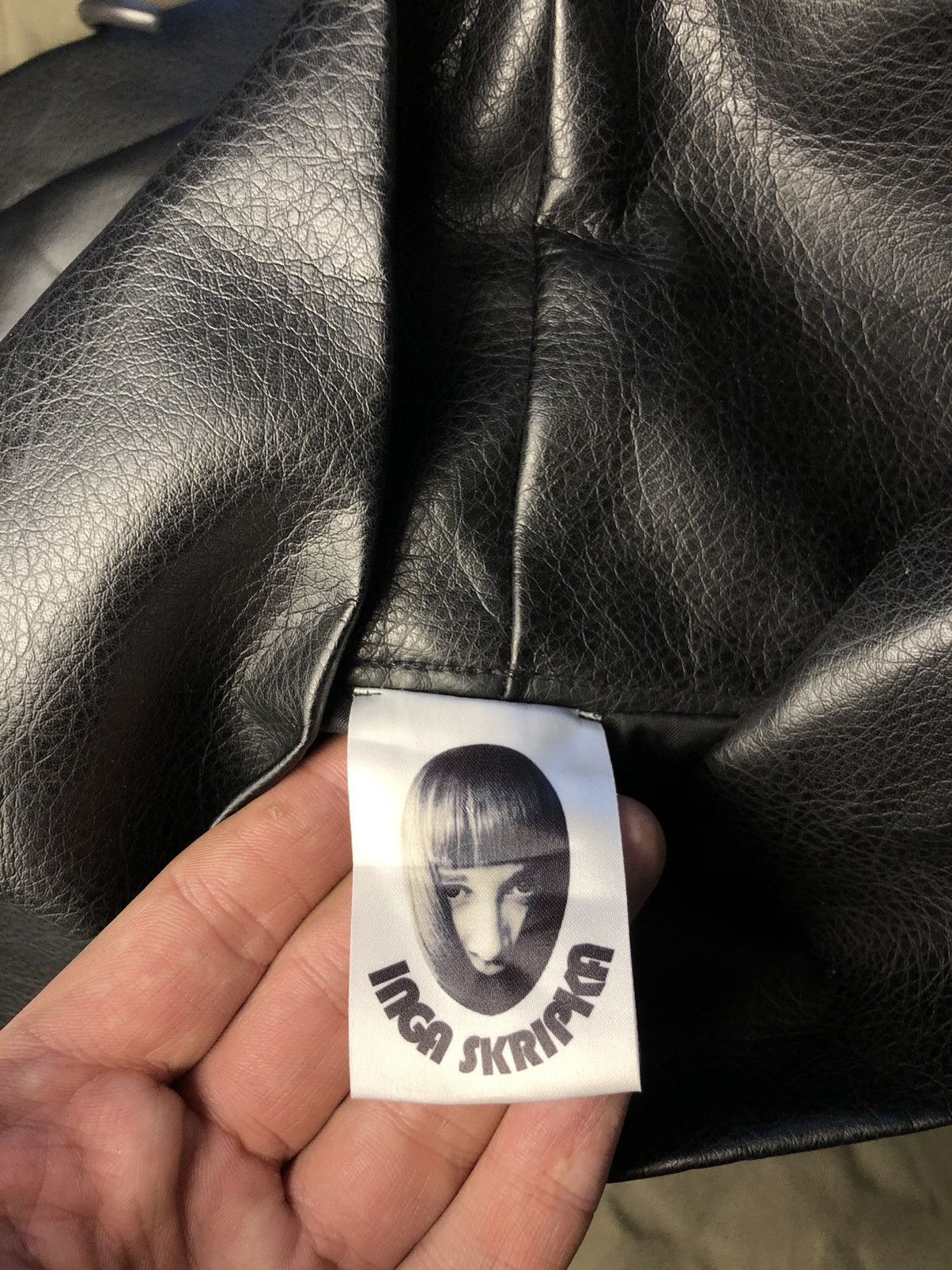 Designer × Japanese Brand Faux leather Black Sweatshirt by Inga Skripka Size L / US 10 / IT 46 - 7 Thumbnail