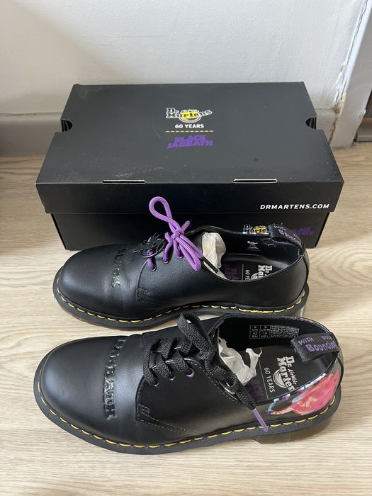 Dr. Martens 1461 - Chaussures Lacets Glitter Noir, Cuir Virginia, Semelle Goodyear Welt - UK Ray