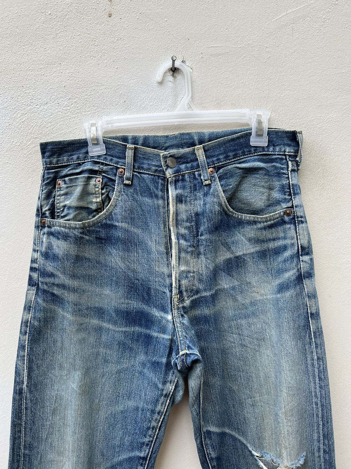 Levi's Vintage Clothing Vintage 2003 LVC Levi’s 503B XX Rips Denim Trashed Jeans Size US 32 / EU 48 - 7 Thumbnail