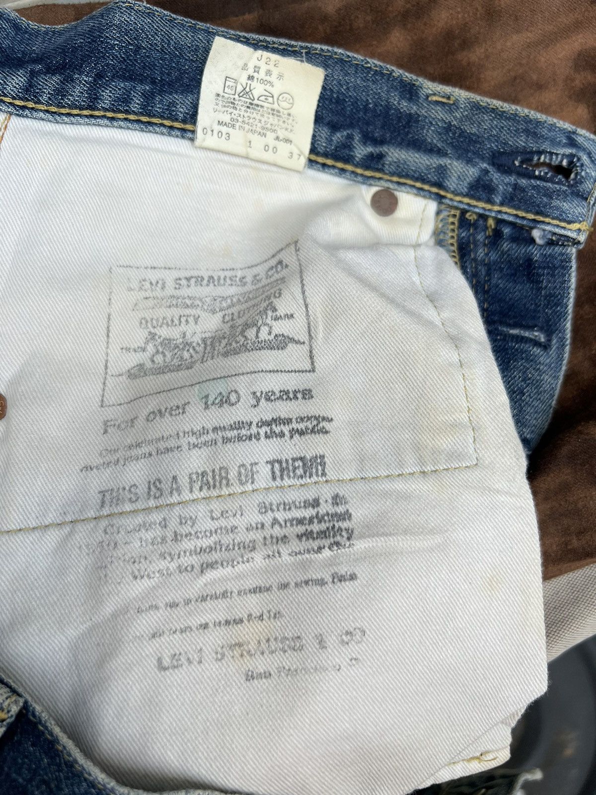 Levi's Vintage Clothing Vintage 2003 LVC Levi’s 503B XX Rips Denim Trashed Jeans Size US 32 / EU 48 - 22 Thumbnail