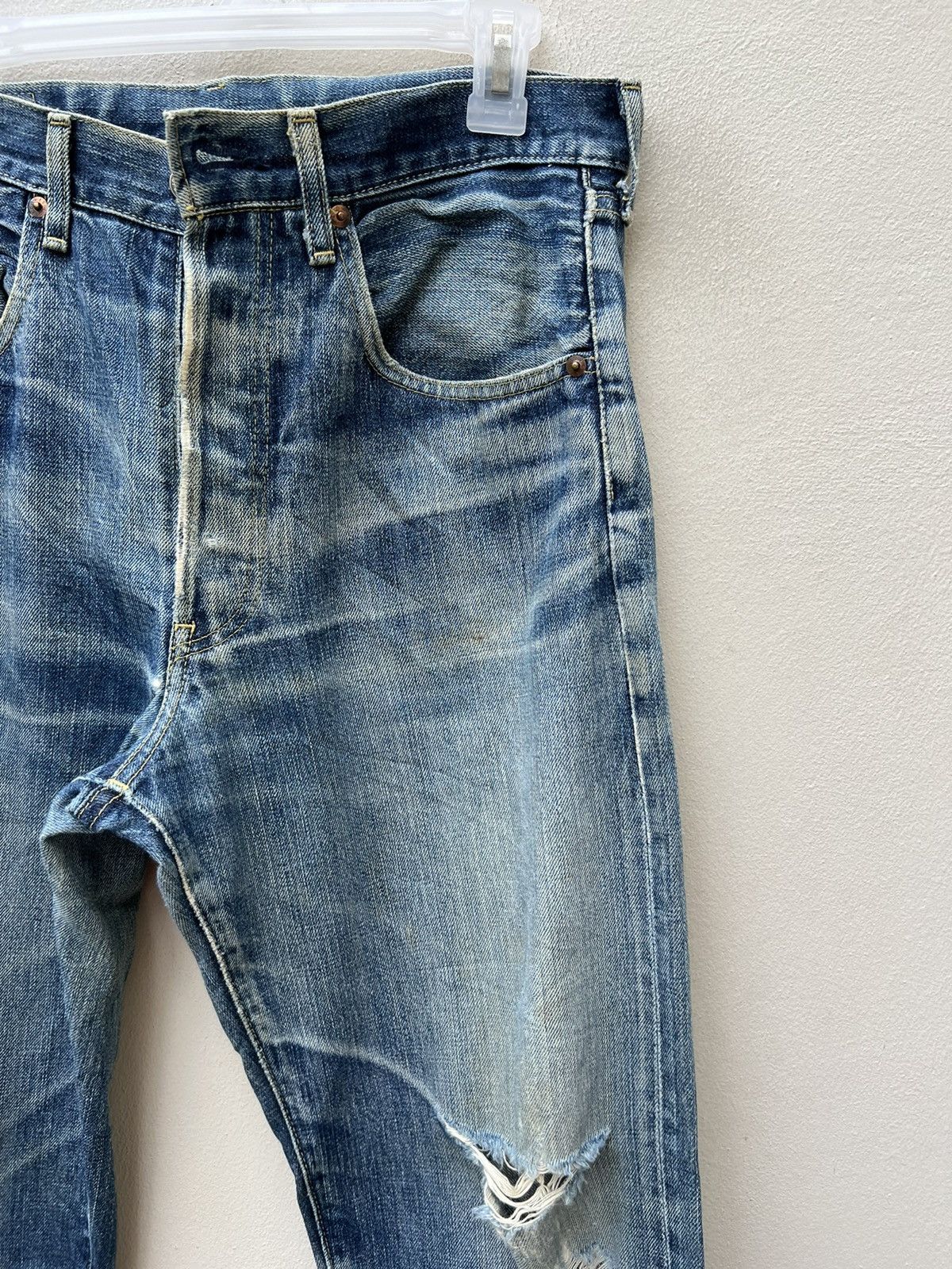 Levi's Vintage Clothing Vintage 2003 LVC Levi’s 503B XX Rips Denim Trashed Jeans Size US 32 / EU 48 - 11 Thumbnail