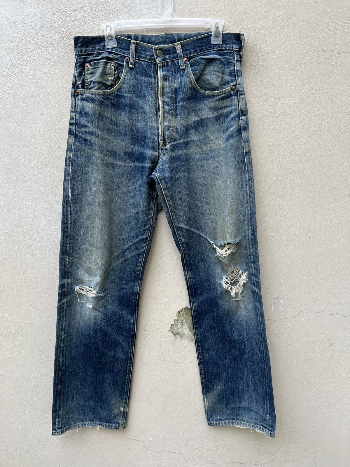 Levi's Vintage Clothing Vintage 2003 LVC Levi’s 503B XX Rips Denim Trashed Jeans Size US 32 / EU 48 - 6 Thumbnail