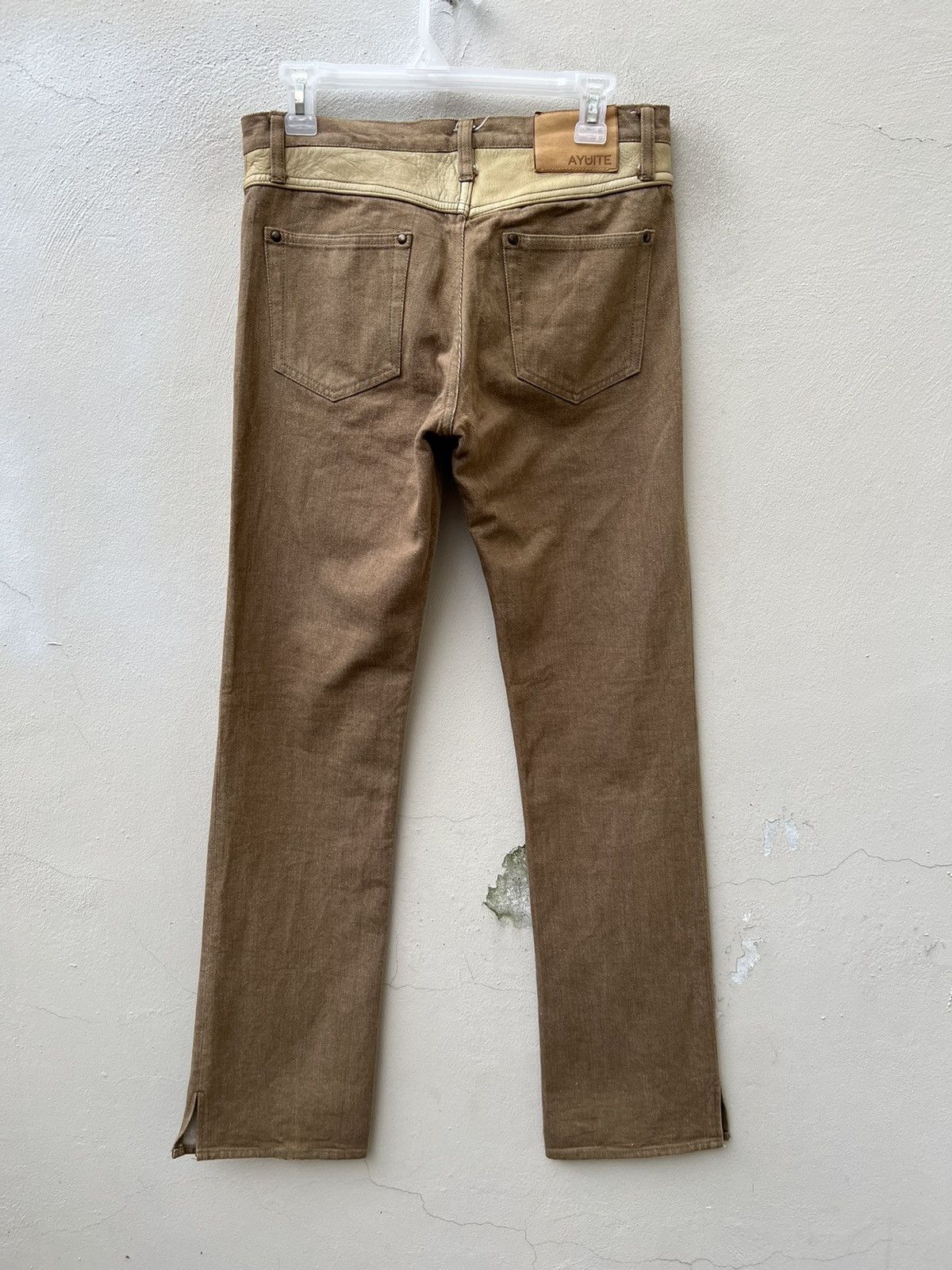 Issey Miyake Ayuite Hiroyuki Obara Japan Hybrid Denim Slit Hem Jeans Size US 30 / EU 46 - 13 Thumbnail