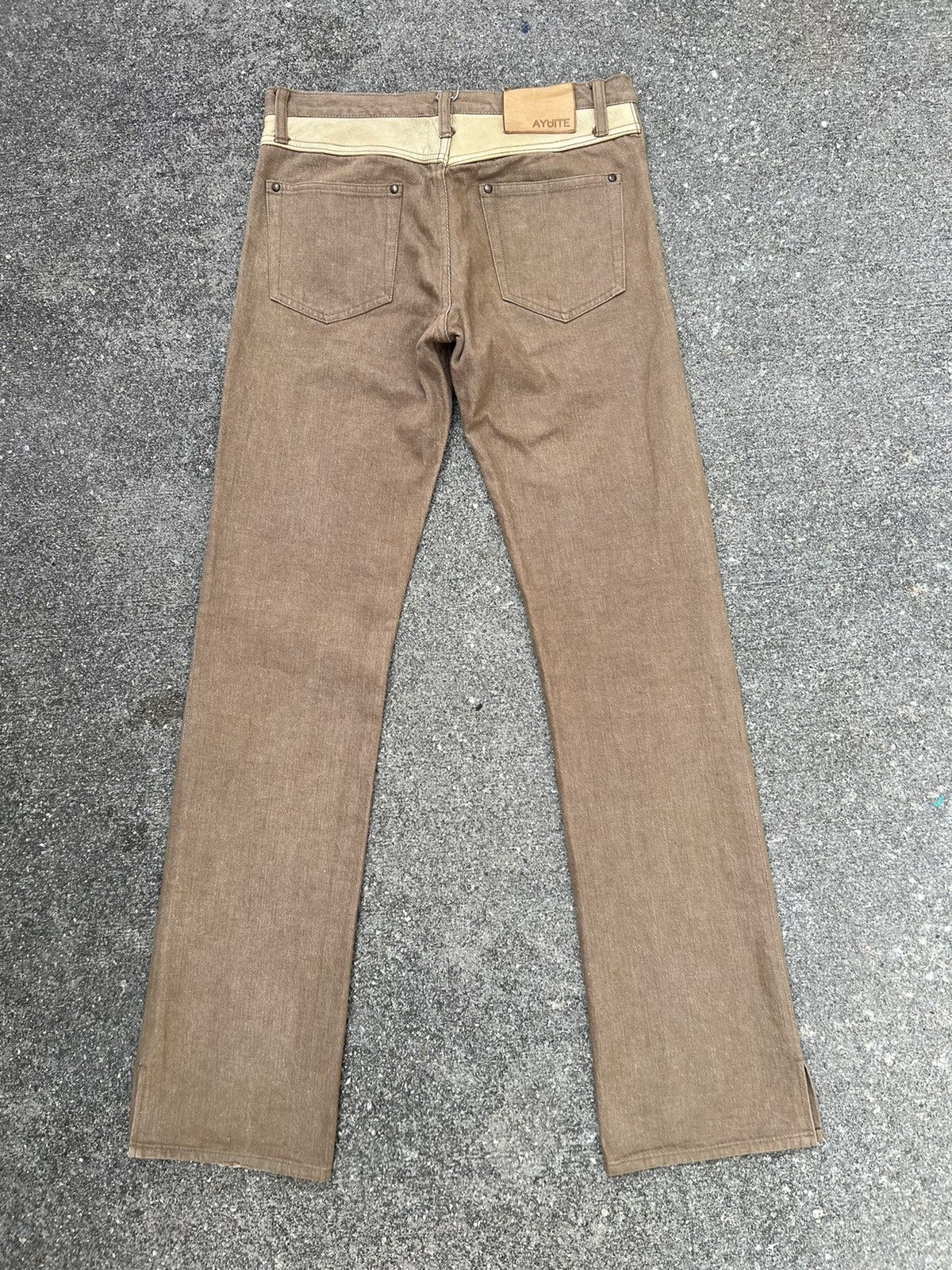 Issey Miyake Ayuite Hiroyuki Obara Japan Hybrid Denim Slit Hem Jeans Size US 30 / EU 46 - 5 Thumbnail