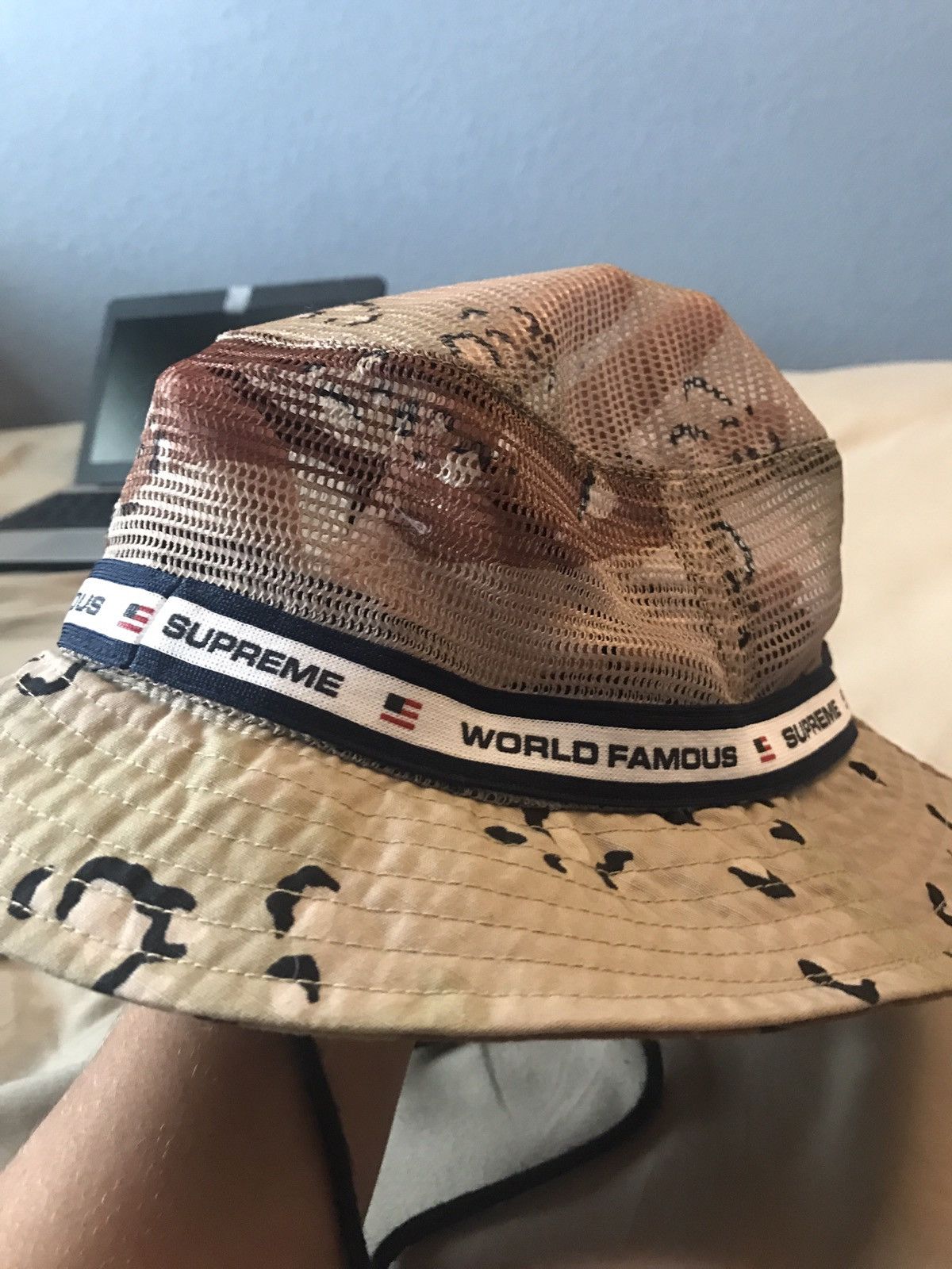 Supreme Supreme Mesh Crown Crusher/Bucket Hat Desert Camo | Grailed