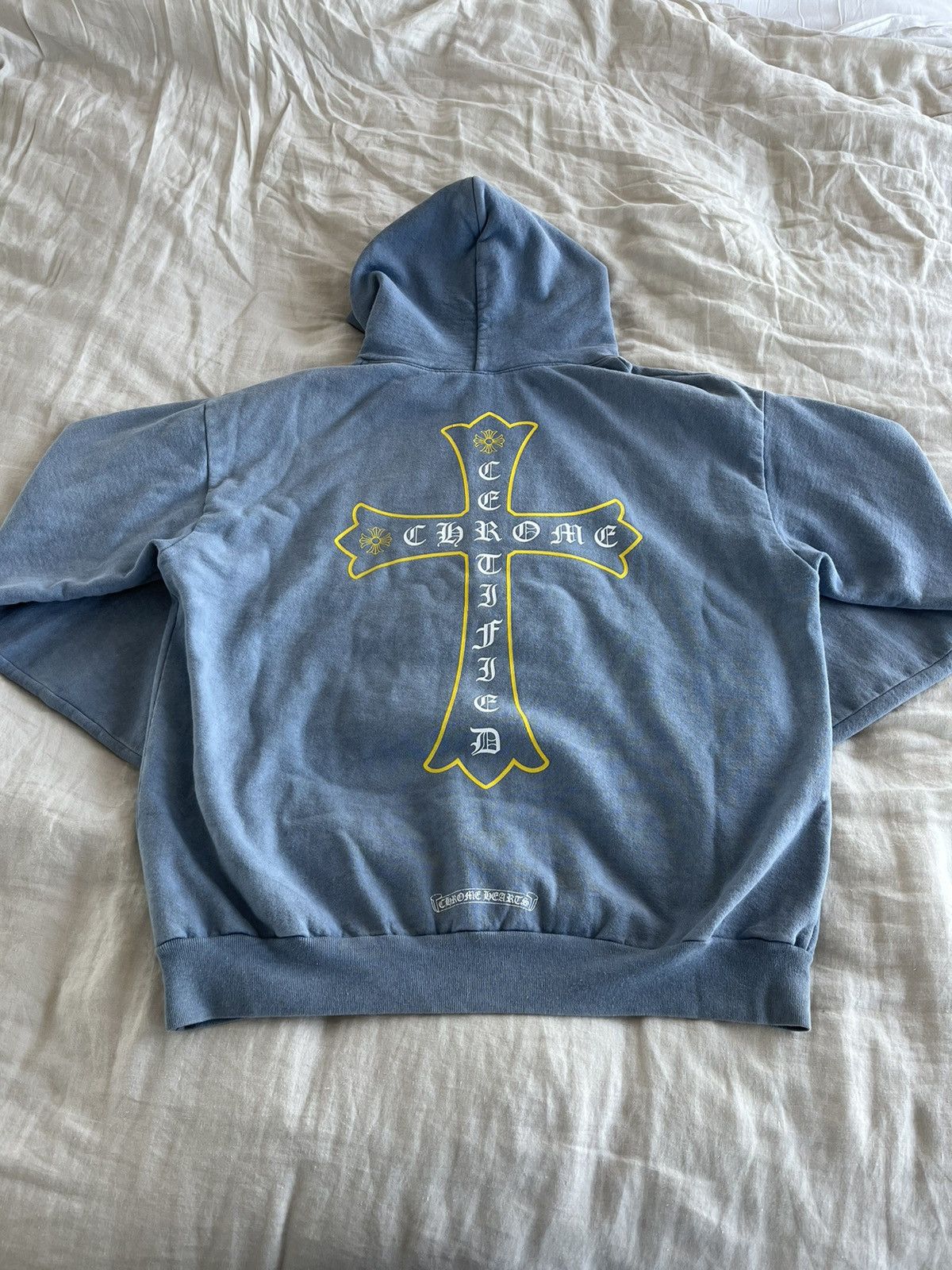 Image of Chrome Hearts Drake Certified Lover Boy Hoodie in Blue/Navy, Men's (Size XL)