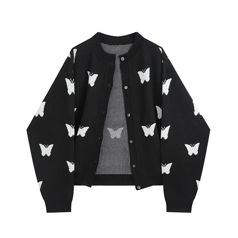 Japanese Brand Butterfly Long Sleeve Cardigan Size US L / EU 52-54 / 3 - 1 Thumbnail