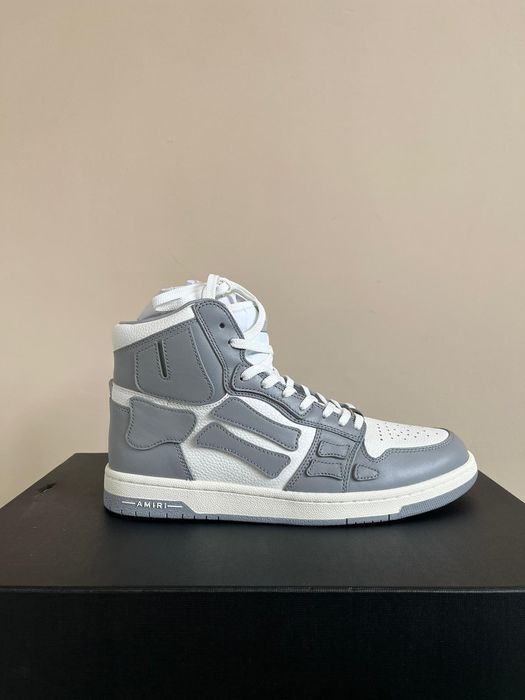 Amiri Skeleton High Top Sneaker in Grey White Color | Grailed
