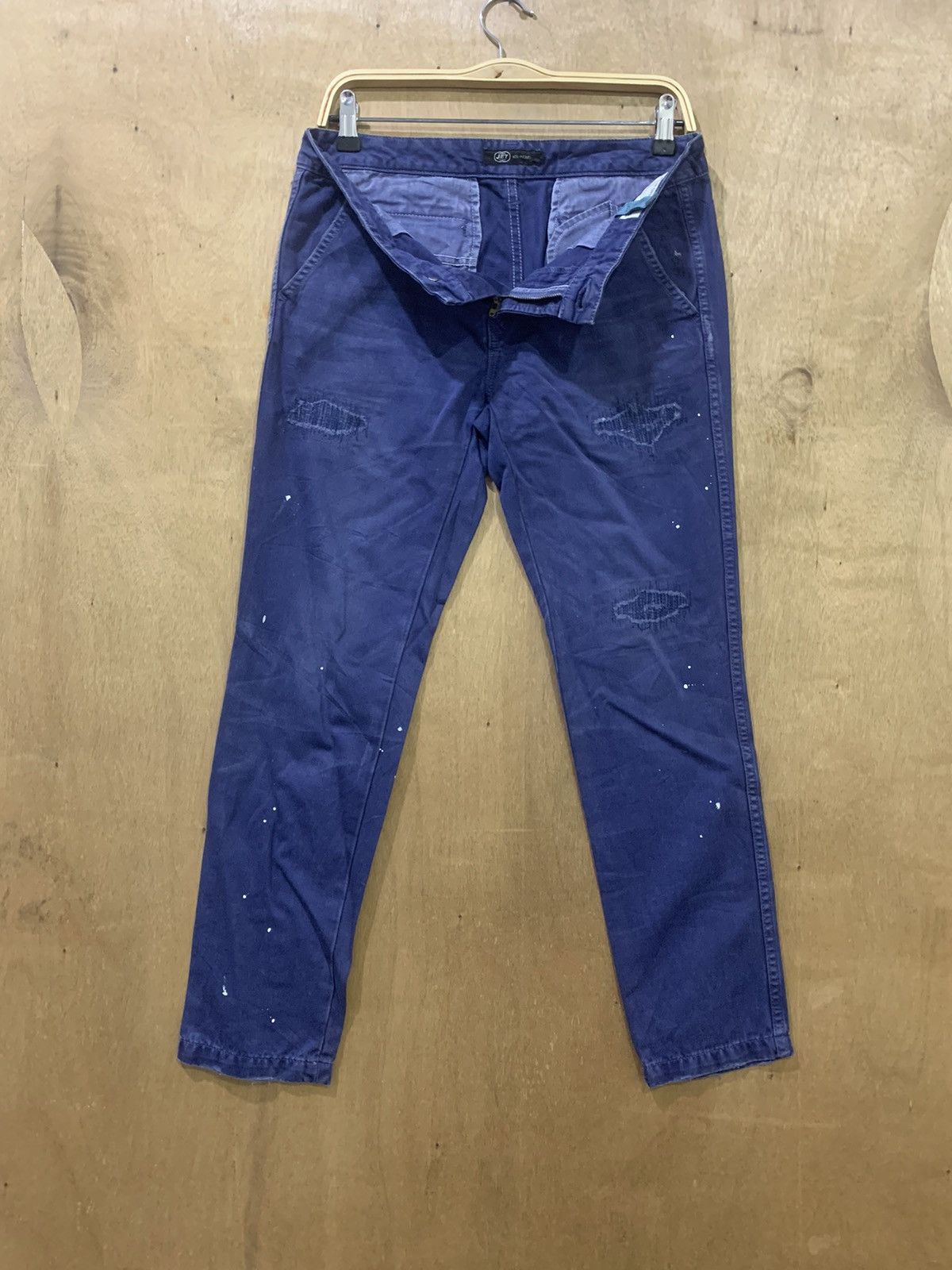 Japanese Brand × Jet Life Apparel × Los Angeles Apparel JET LOS ANGELES Patchwork Boro Paint Splatter Trouser Pant Size US 31 - 3 Thumbnail
