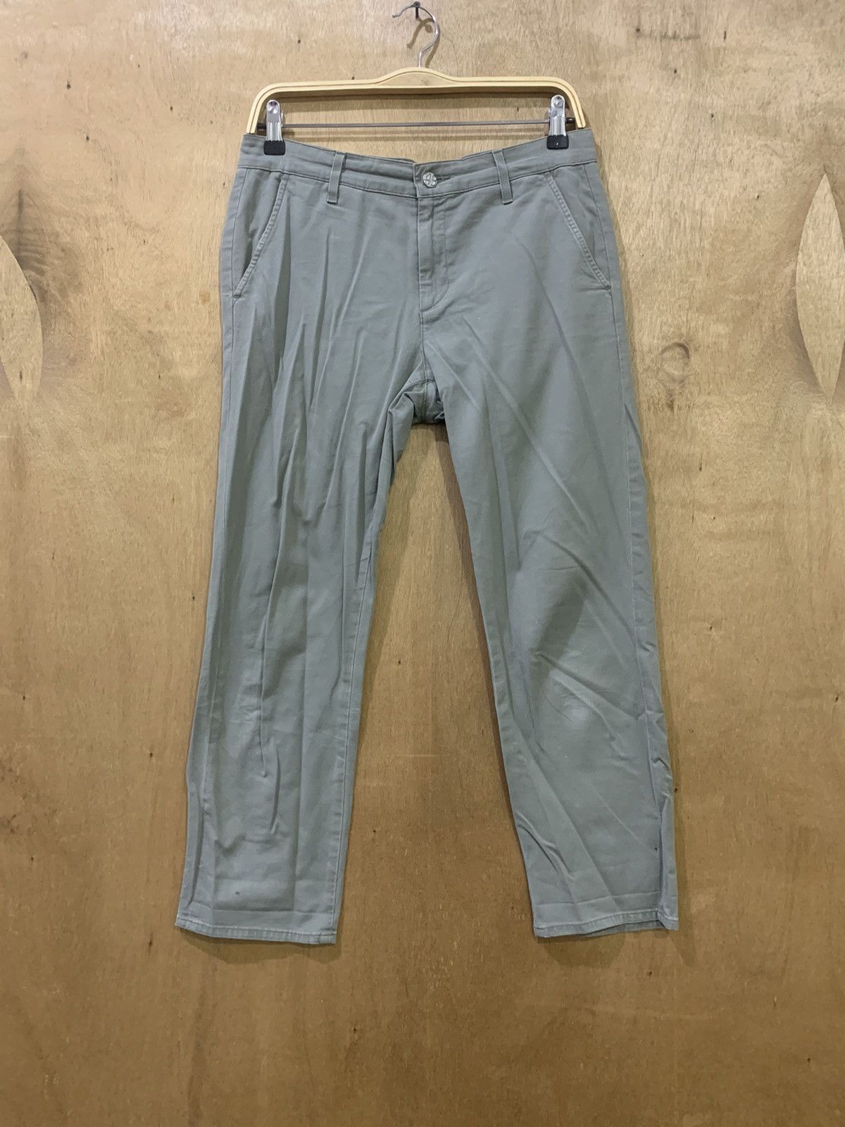 AG Adriano Goldschmied × Theory AG ADRIANO GOLDSCHMIED THEORY VTG 90s KHAKI CASUAL CROP PANT Size US 30 / EU 46 - 1 Thumbnail