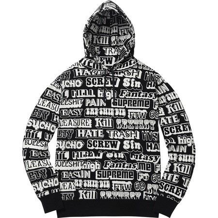Hysteric Glamour × Supreme Supreme X Hysteric Glamour Text Hoodie 