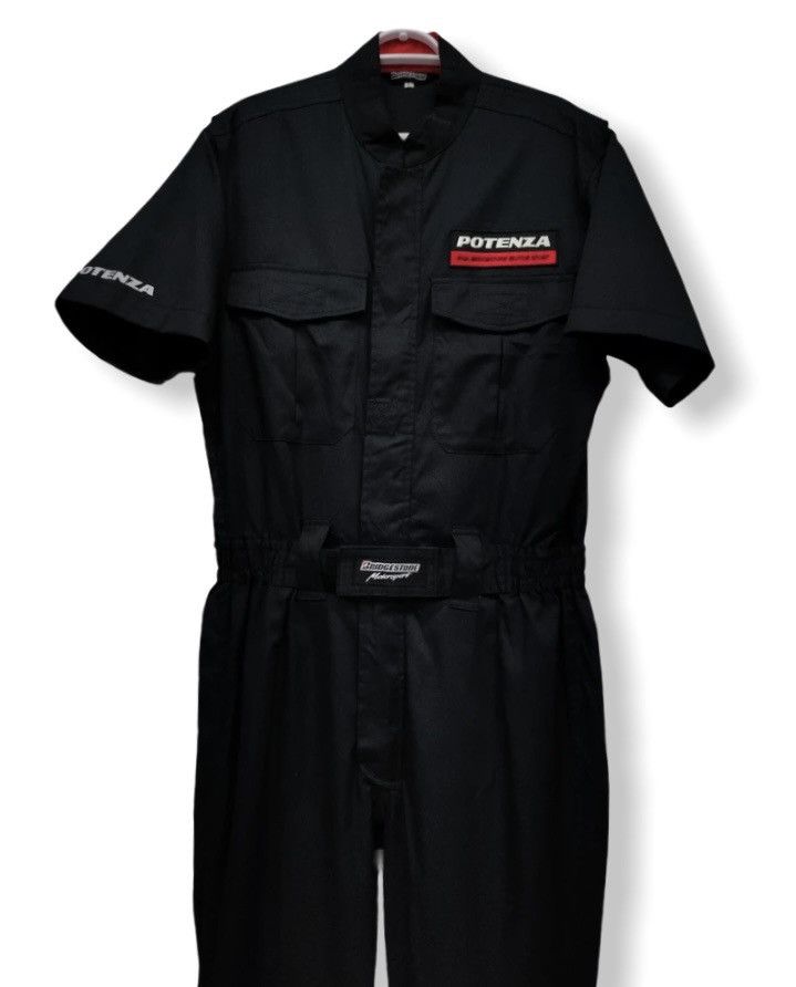 Japanese Brand Vtg POTENZA BRIDGESTONE Motorsports Pit Crew Coverall Size US 30 / EU 46 - 2 Thumbnail