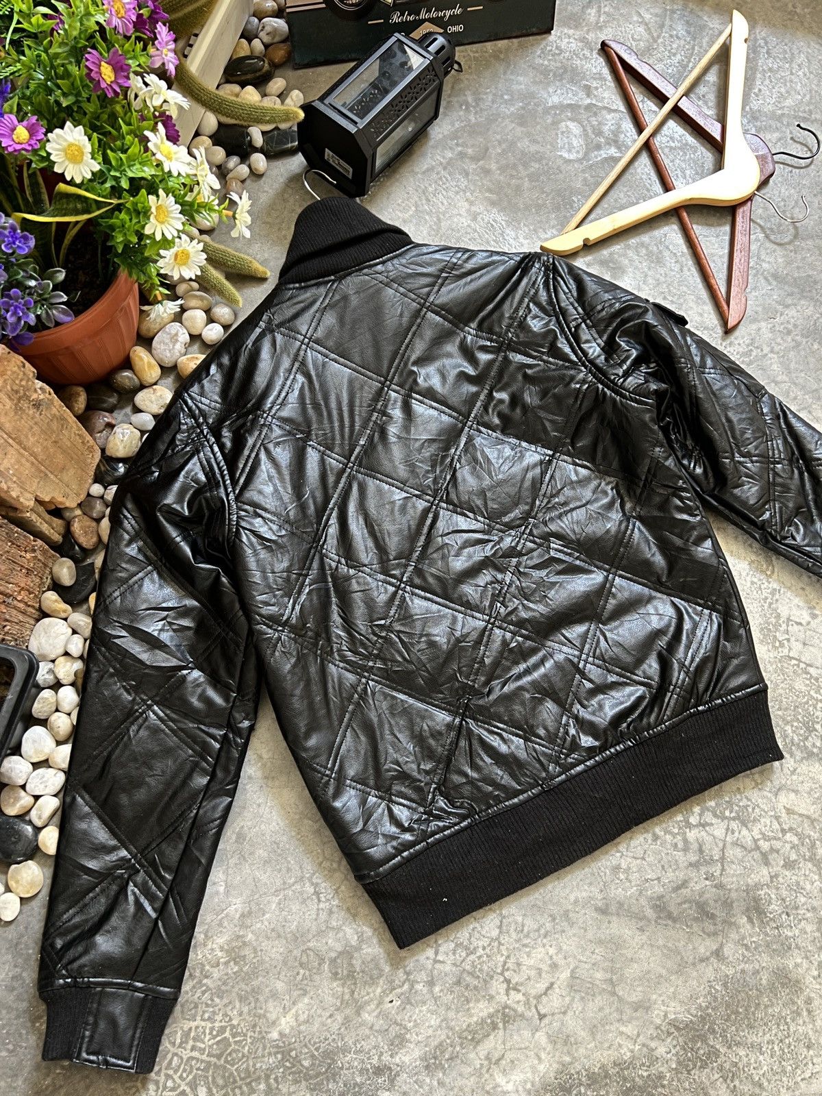 Japanese Brand Steals 🖤 Bomber Style Leather Jacket Size US S / EU 44-46 / 1 - 15 Thumbnail