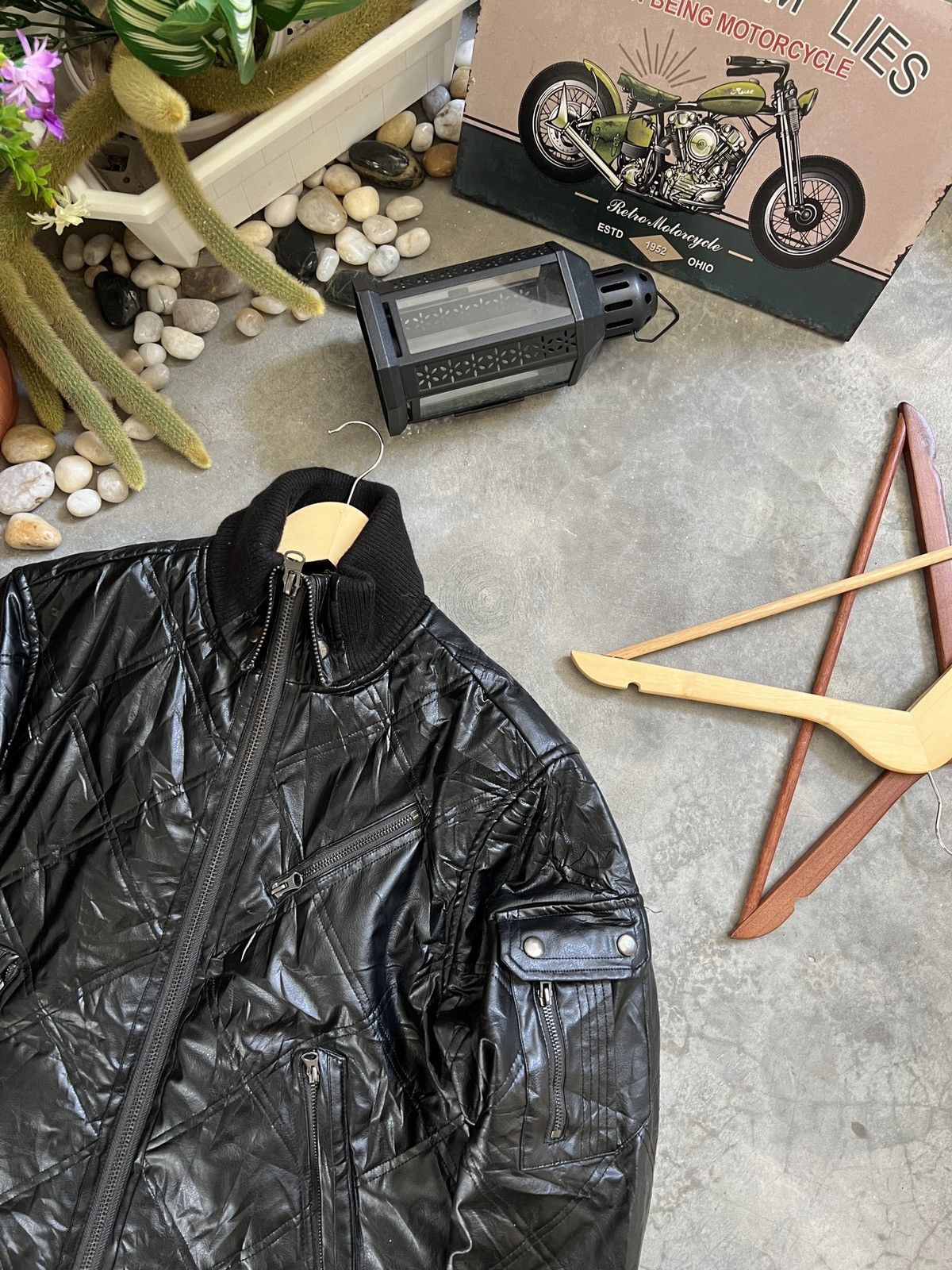 Japanese Brand Steals 🖤 Bomber Style Leather Jacket Size US S / EU 44-46 / 1 - 11 Thumbnail