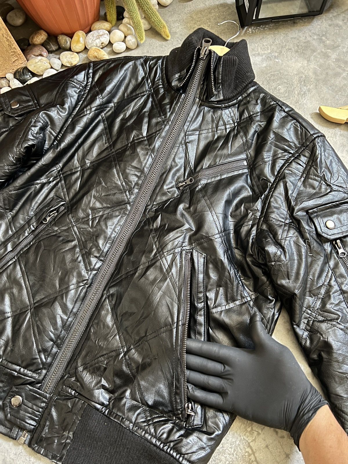 Japanese Brand Steals 🖤 Bomber Style Leather Jacket Size US S / EU 44-46 / 1 - 18 Thumbnail