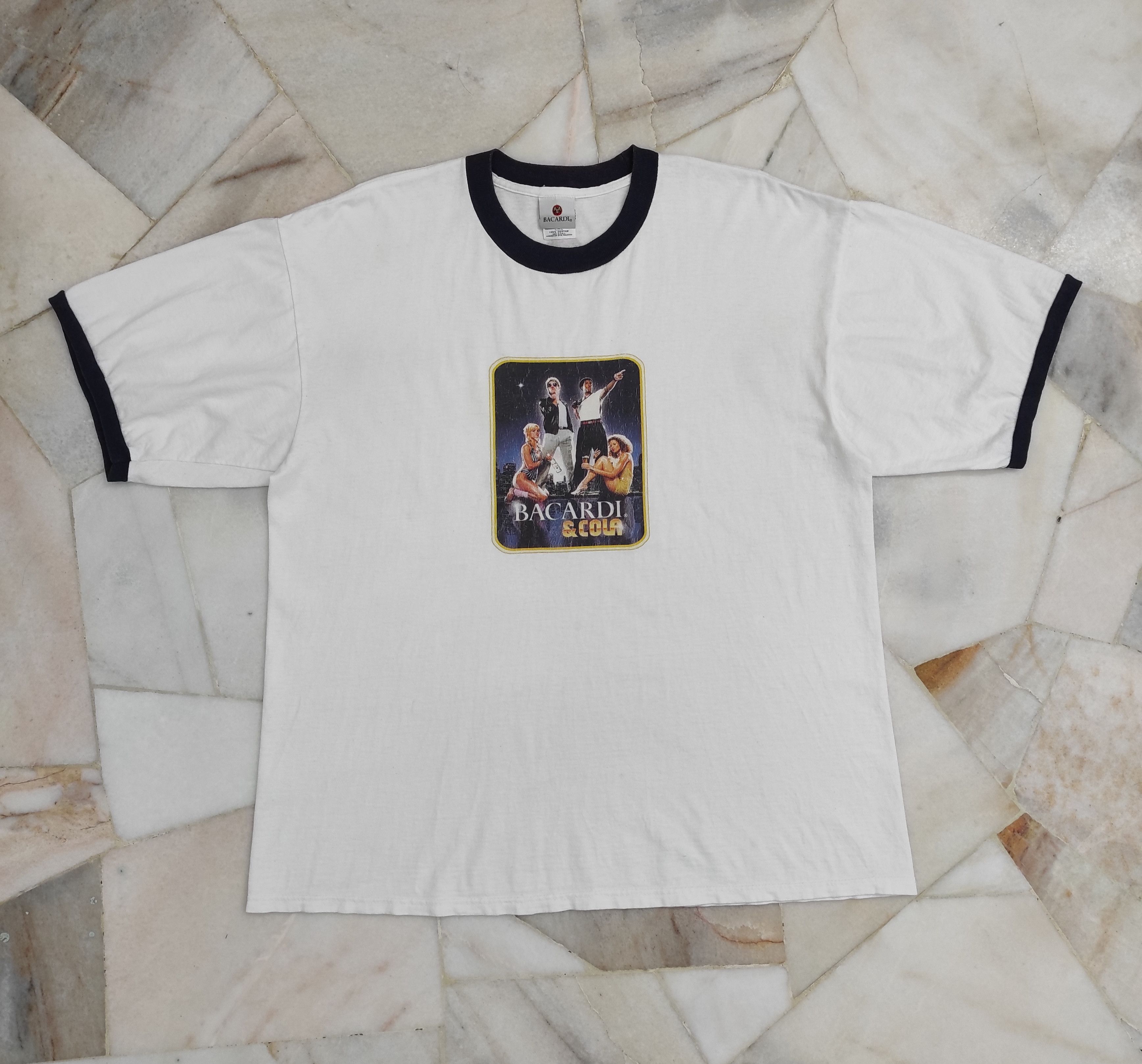 Vintage Vintage 90's BACARDI & COLA promo Ringer tee Size US XL / EU 56 / 4 - 5 Thumbnail