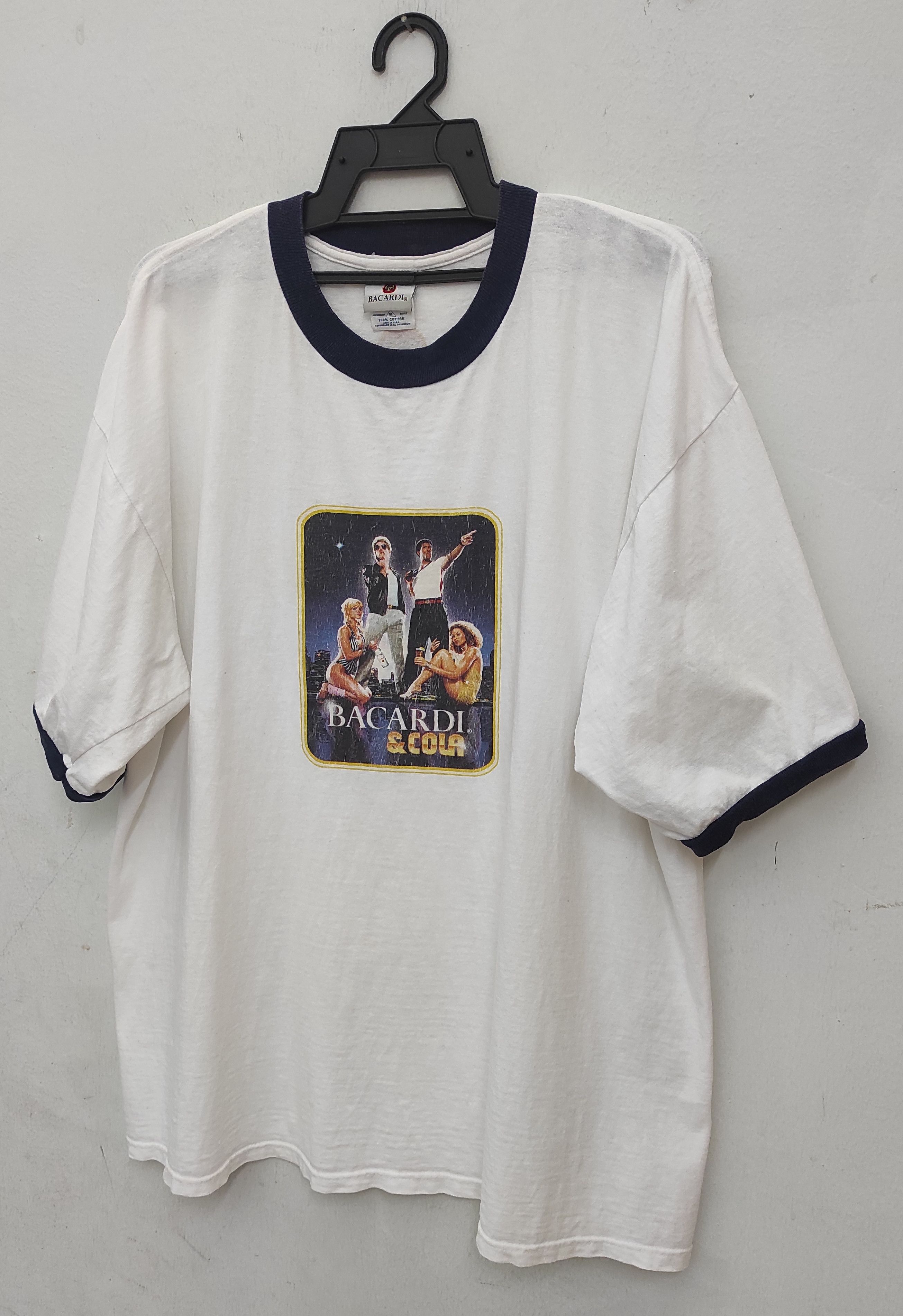 Vintage Vintage 90's BACARDI & COLA promo Ringer tee Size US XL / EU 56 / 4 - 11 Thumbnail