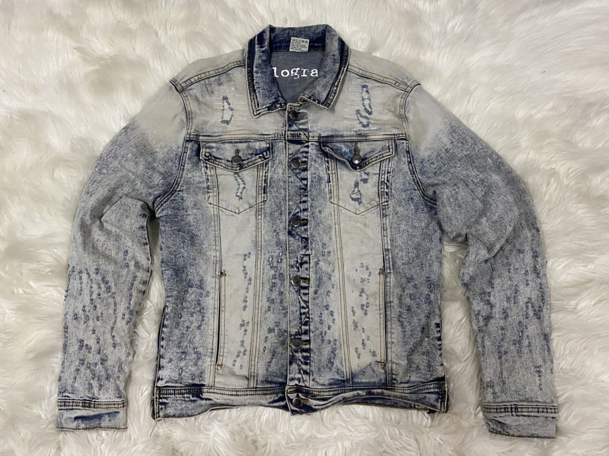Rare❗️Kilograms Distressed Denim Jacket Punk Style