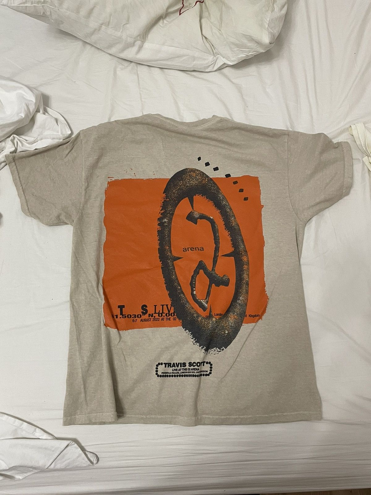 Travis Scott Travis Scott O2 2022 Beige/Sand/Orange T-shirt | Grailed
